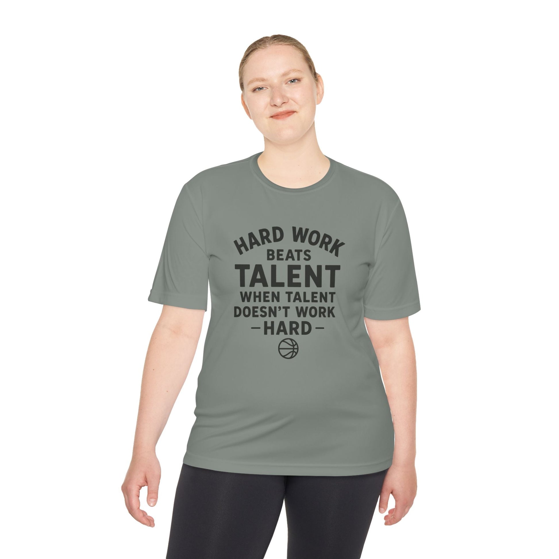 Motivational Sports Tee - "Hard Work Beats Talent" - Peak Inspiration