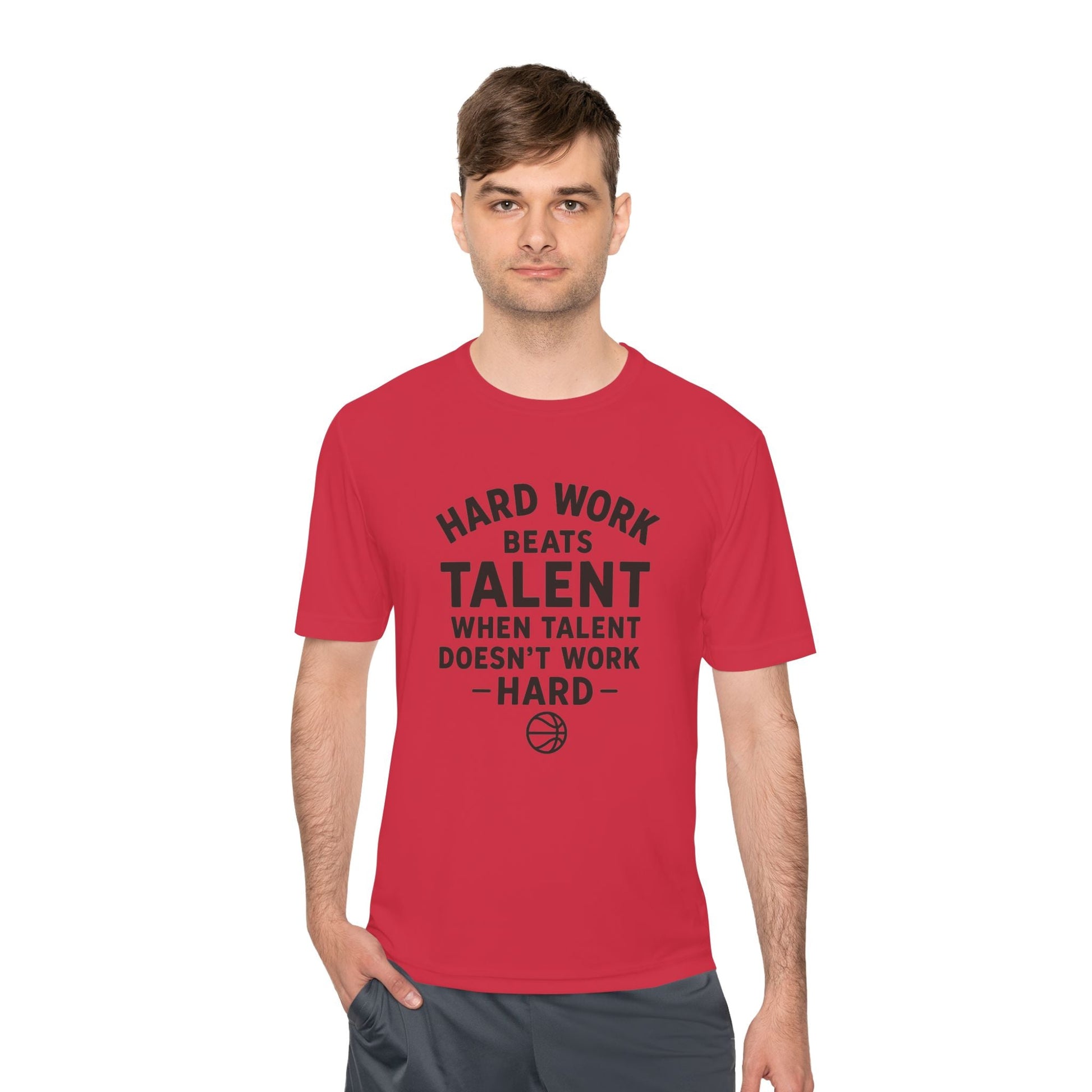 Motivational Sports Tee - "Hard Work Beats Talent" - Peak Inspiration
