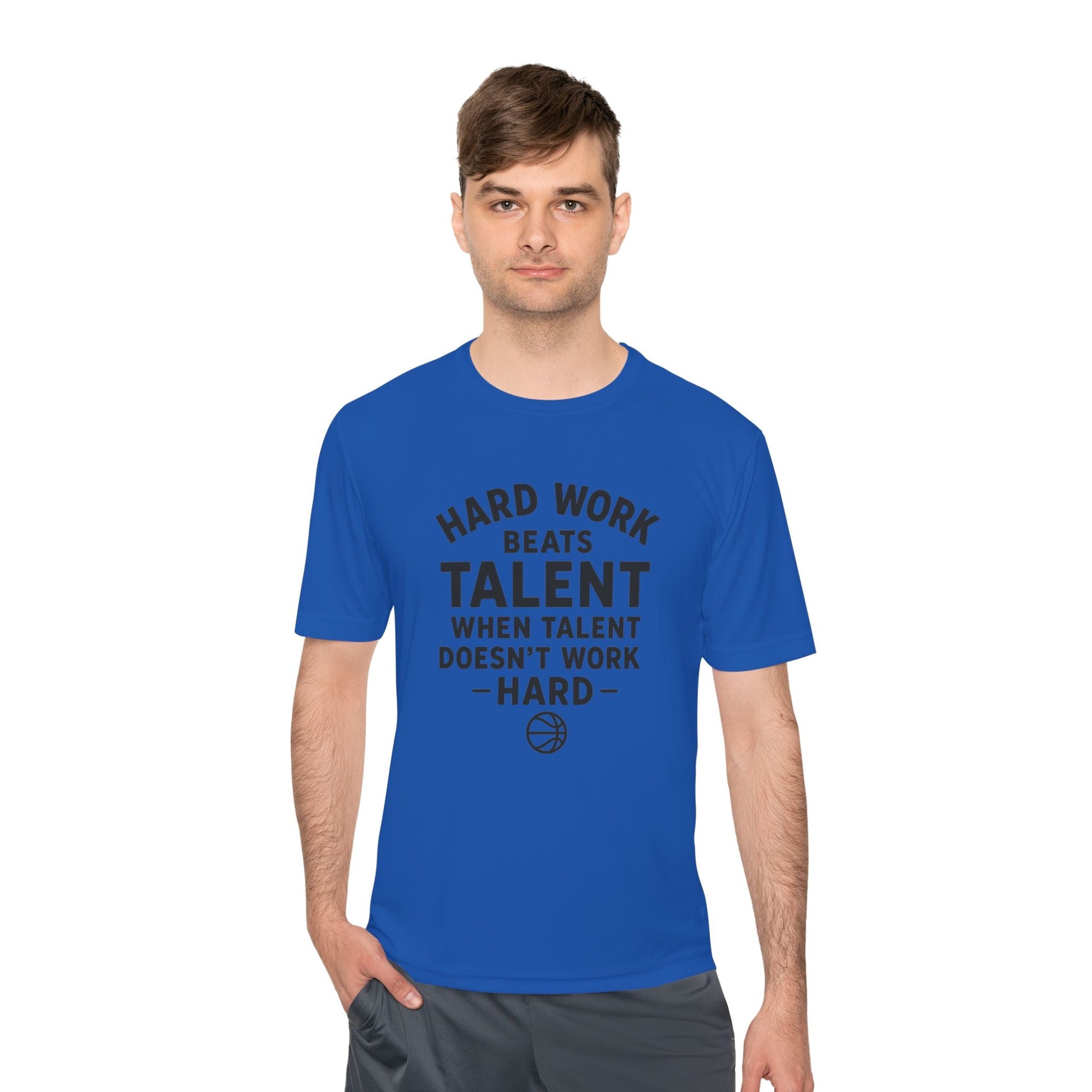 Motivational Sports Tee - "Hard Work Beats Talent" - Peak Inspiration