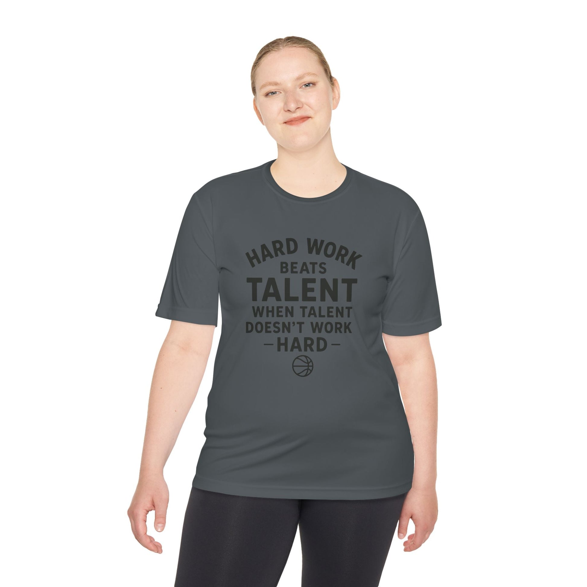 Motivational Sports Tee - "Hard Work Beats Talent" - Peak Inspiration