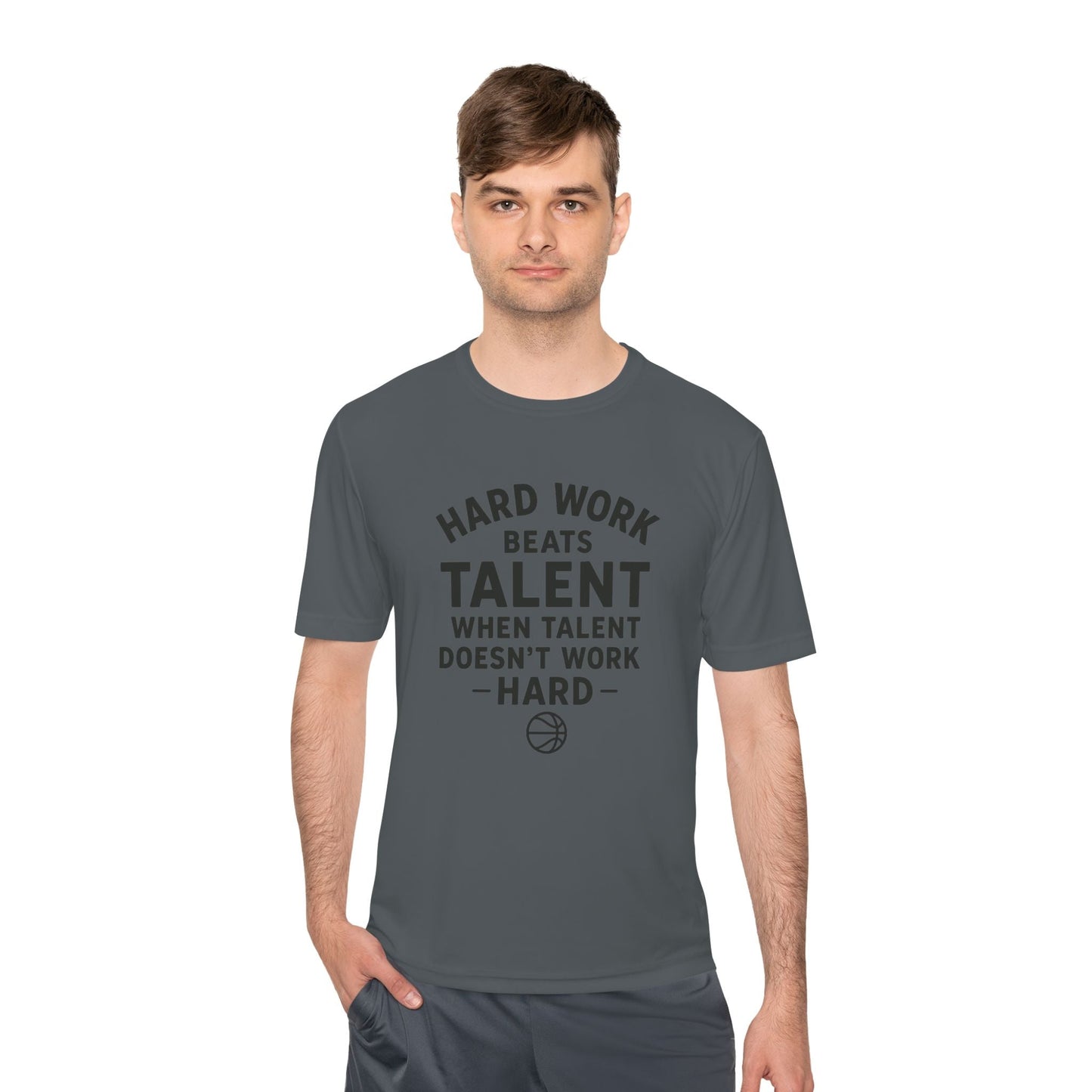 Motivational Sports Tee - "Hard Work Beats Talent" - Peak Inspiration