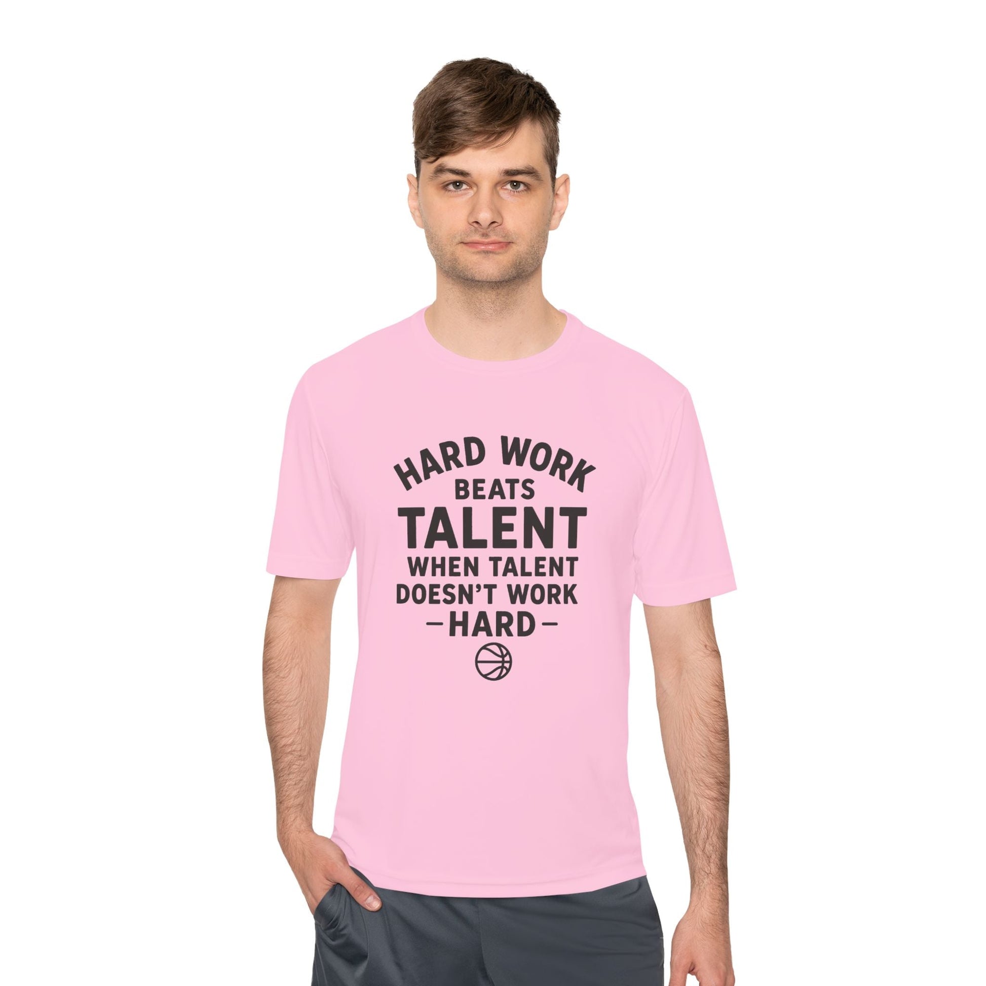 Motivational Sports Tee - "Hard Work Beats Talent" - Peak Inspiration