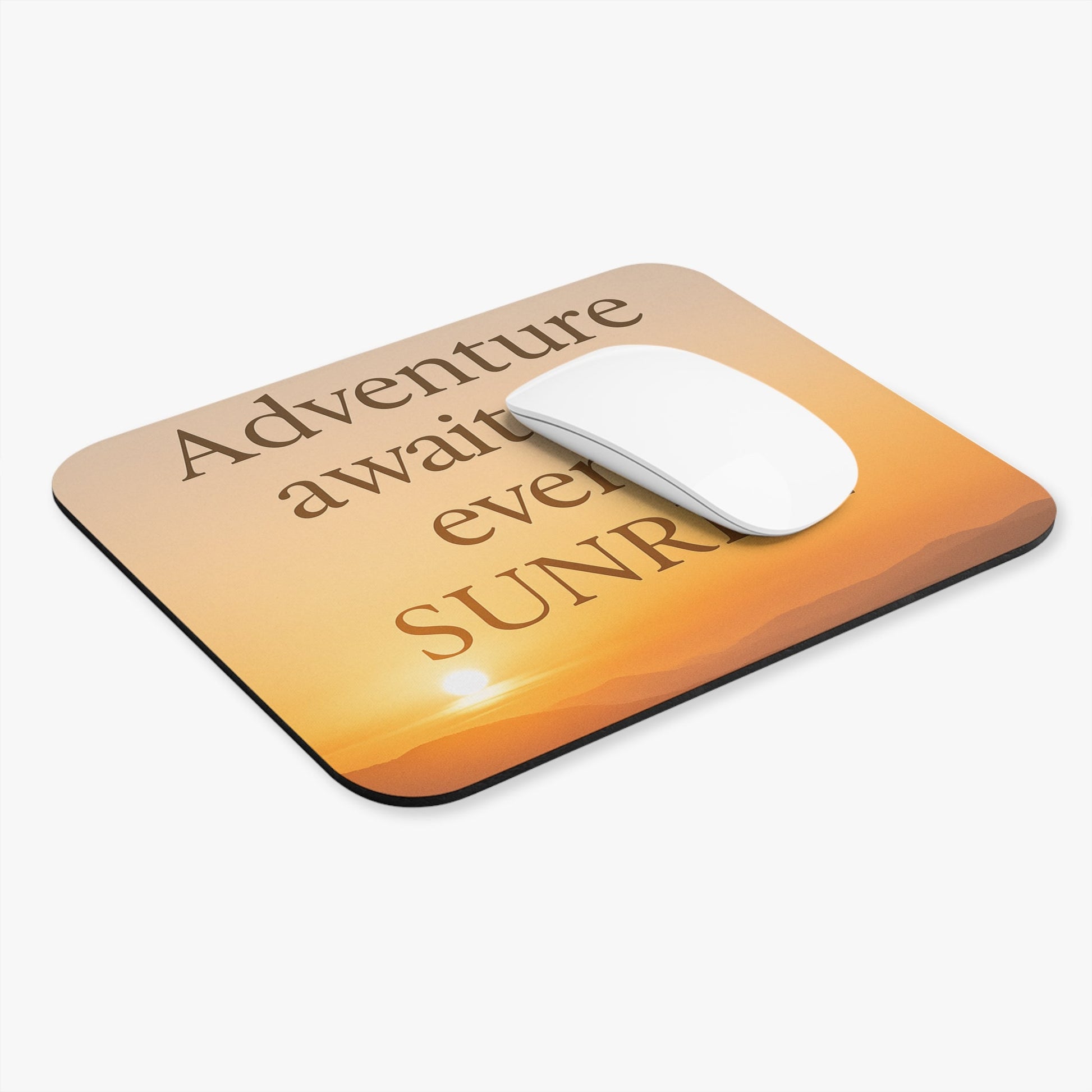 Mouse Pad - "Adventure Awaits in Every Sunrise" - Peak Inspiration