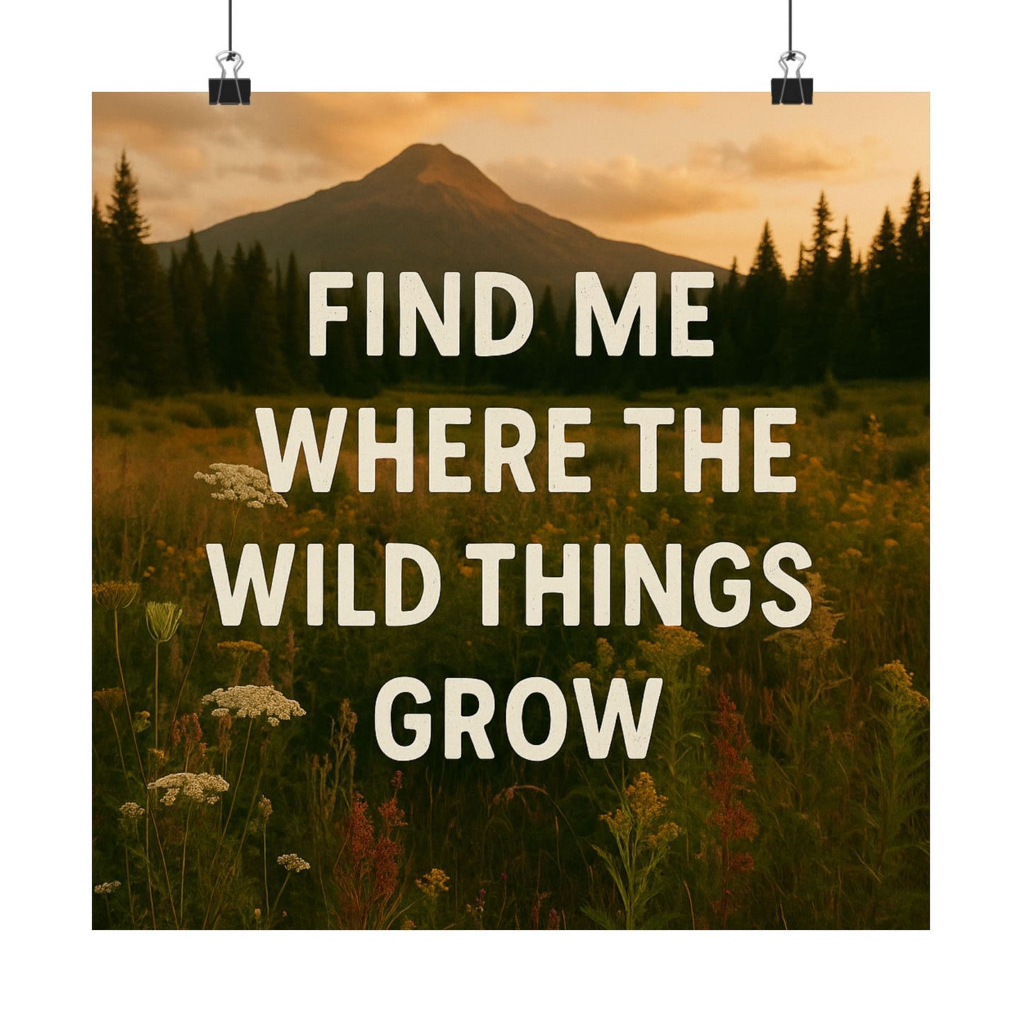 Nature - Inspired Matte Vertical Poster: 'Find Me Where the Wild Things Grow' - Peak Inspiration