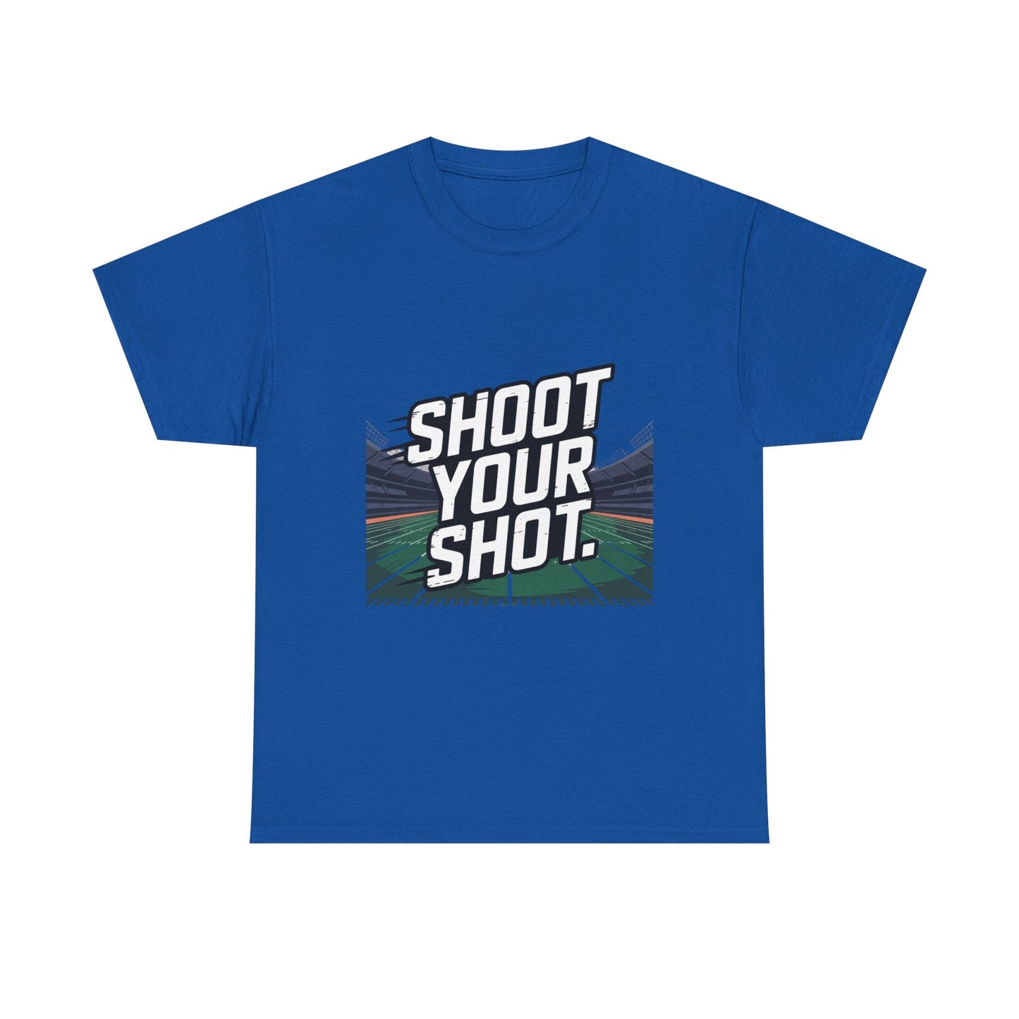 Sporty Unisex Heavy Cotton Tee - "Shoot Your Shot" Motivational T-Shirt - Peak Inspiration