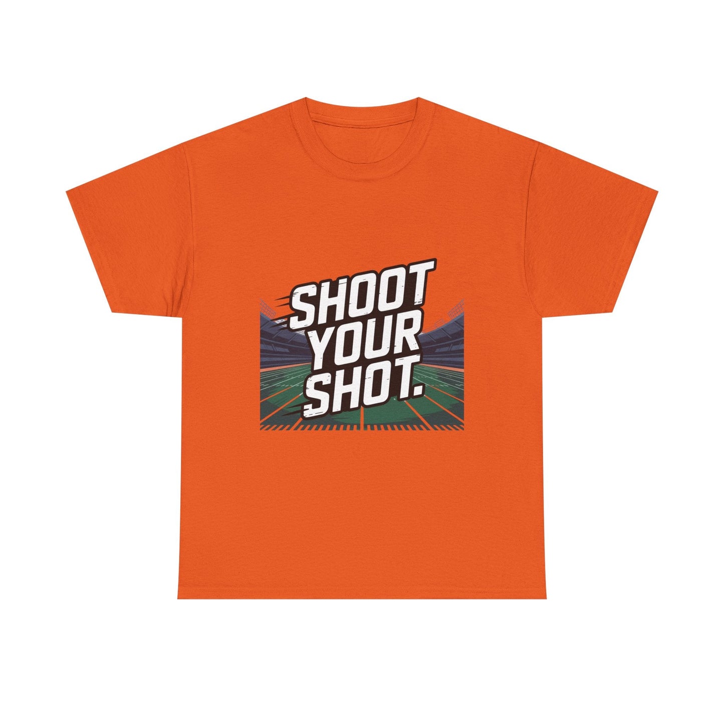 Sporty Unisex Heavy Cotton Tee - "Shoot Your Shot" Motivational T-Shirt - Peak Inspiration