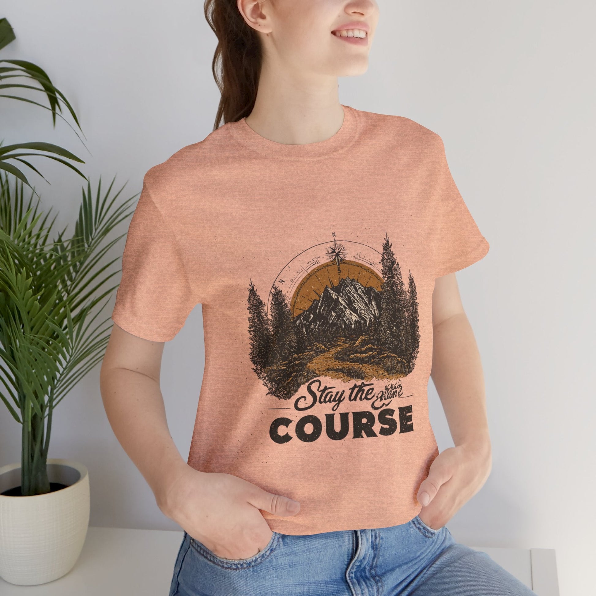 Stay the Course Mountain Tee - Unisex Jersey Short Sleeve Shirt - Peak Inspiration
