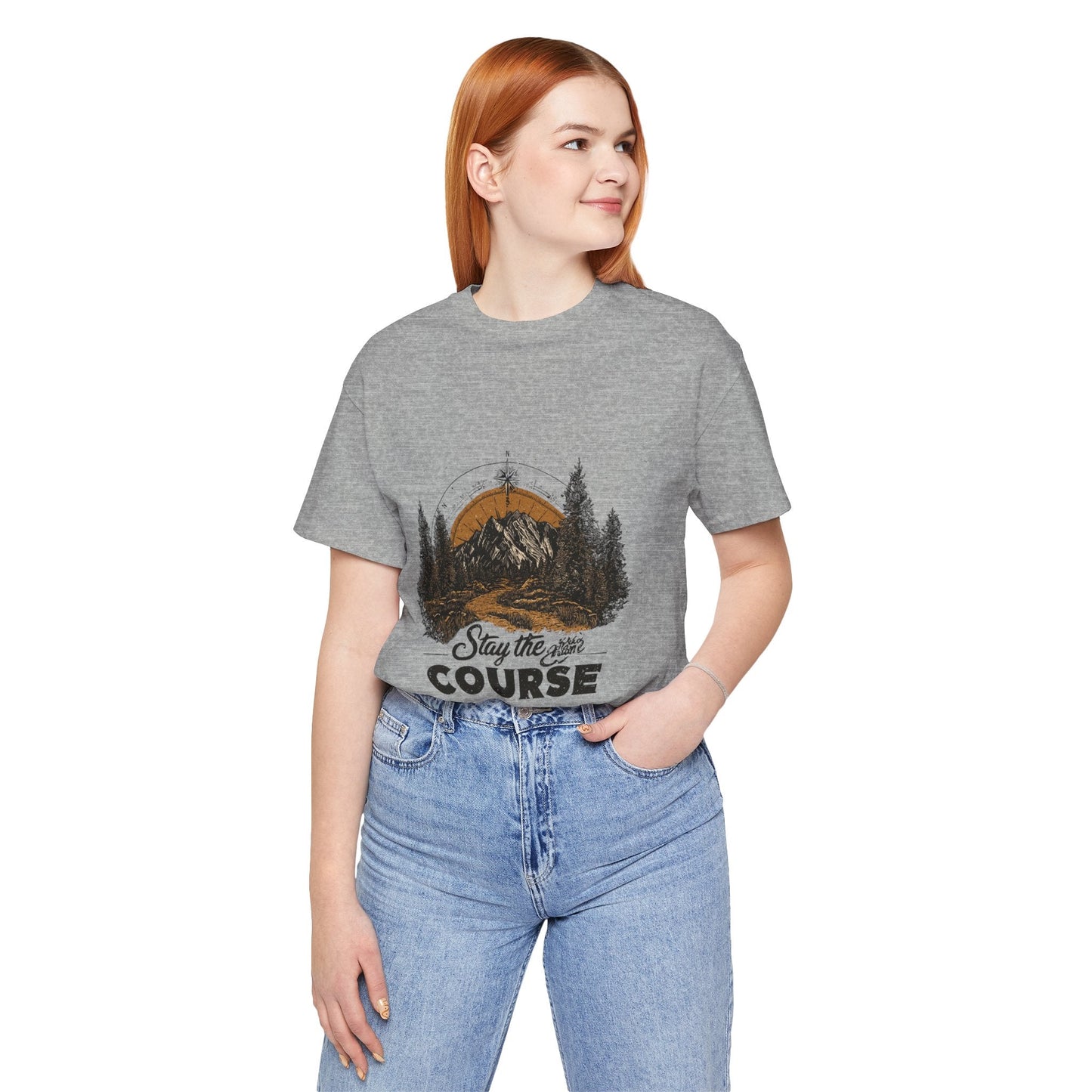 Stay the Course Mountain Tee - Unisex Jersey Short Sleeve Shirt - Peak Inspiration