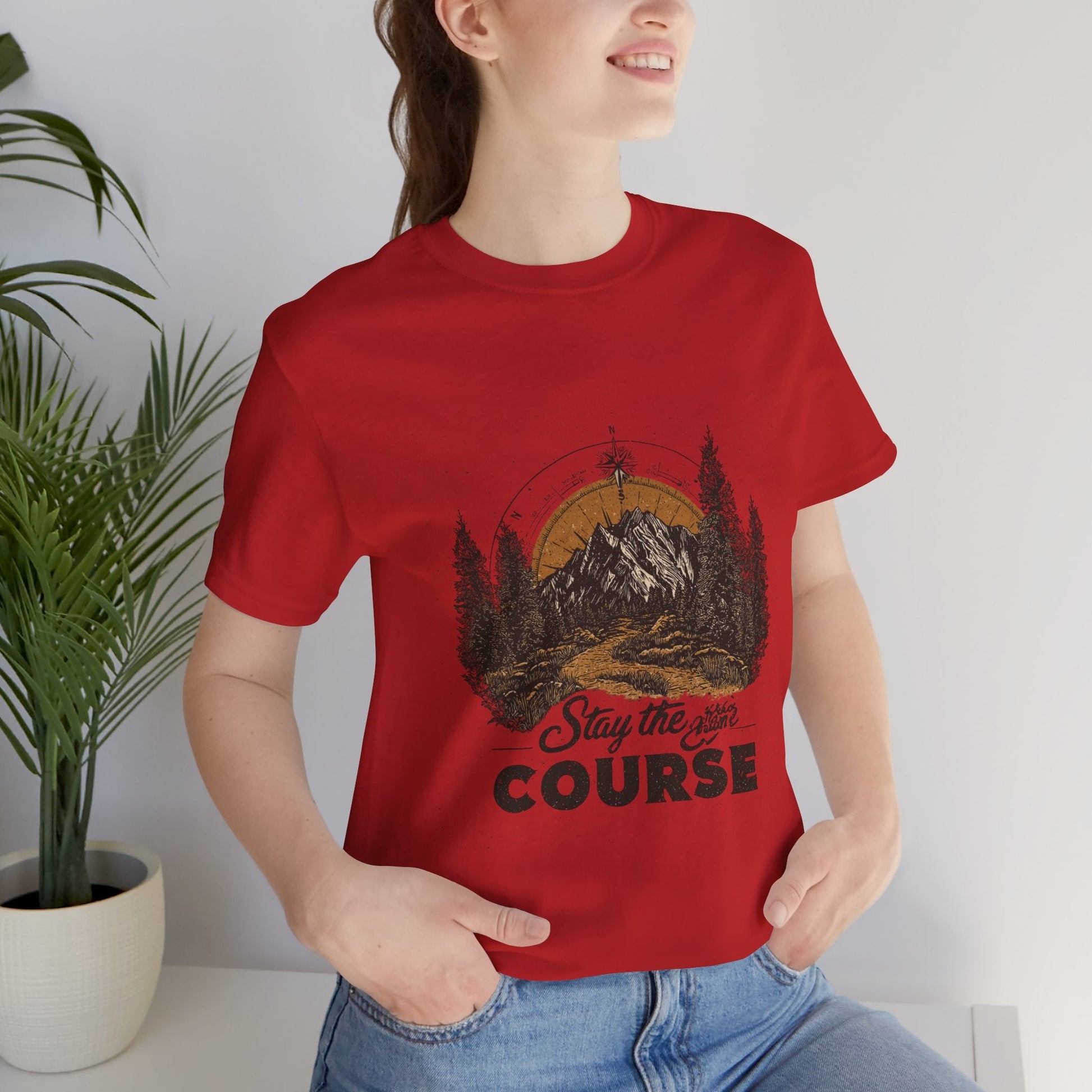Stay the Course Mountain Tee - Unisex Jersey Short Sleeve Shirt - Peak Inspiration