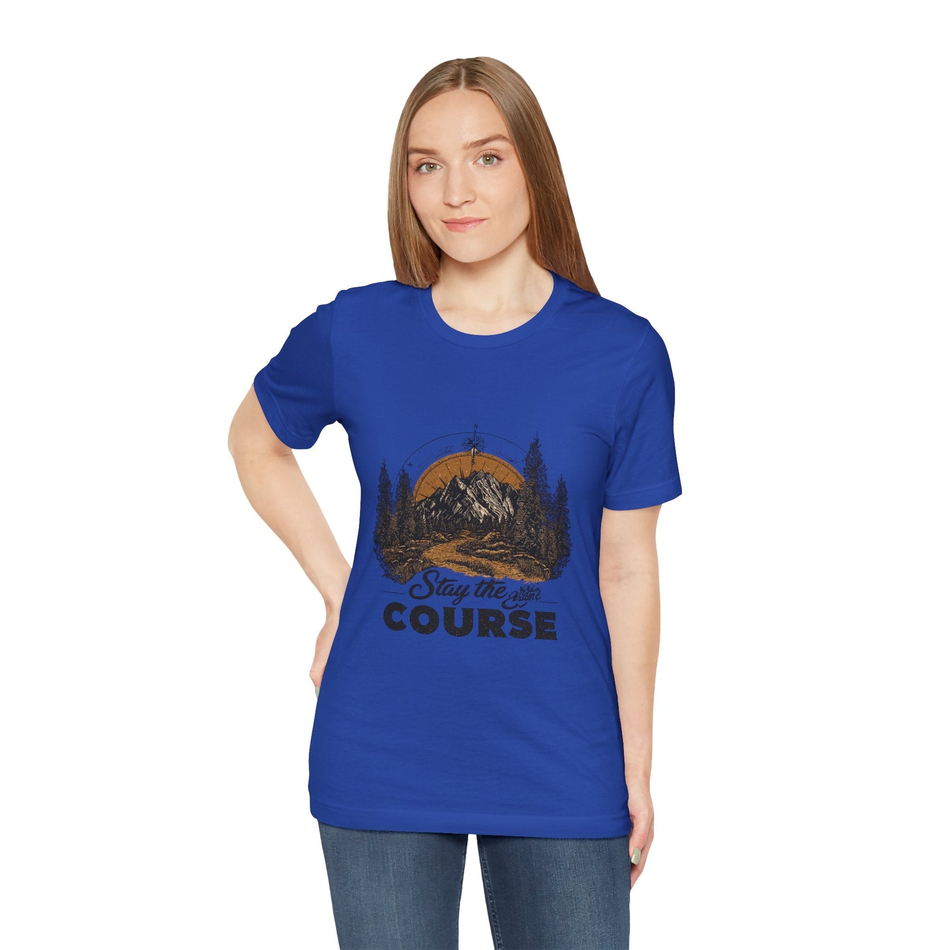 Stay the Course Mountain Tee - Unisex Jersey Short Sleeve Shirt - Peak Inspiration