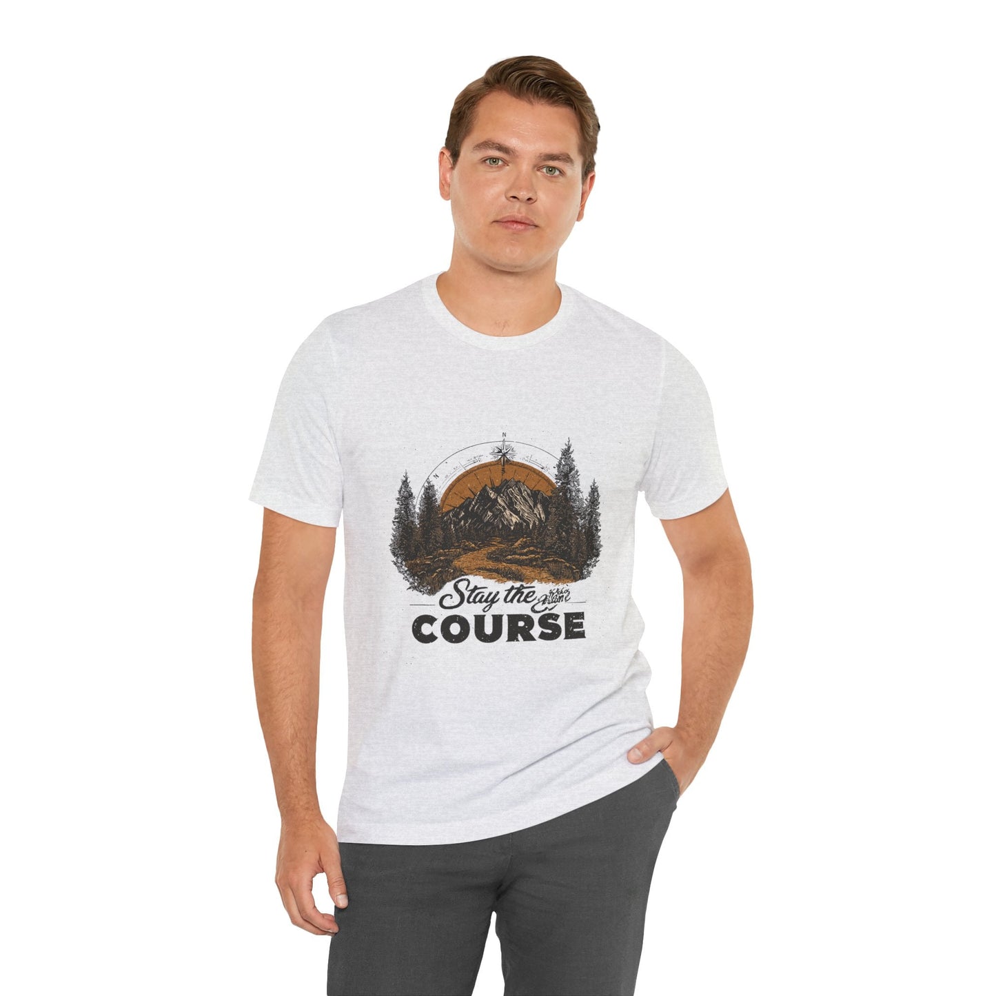 Stay the Course Mountain Tee - Unisex Jersey Short Sleeve Shirt - Peak Inspiration