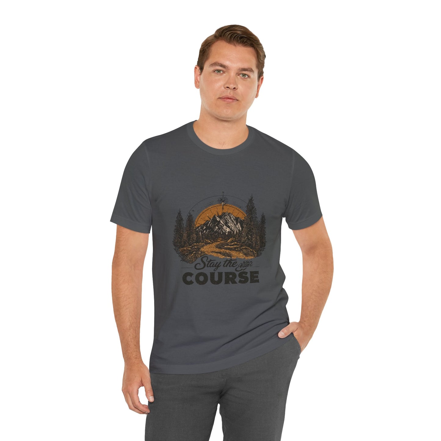 Stay the Course Mountain Tee - Unisex Jersey Short Sleeve Shirt - Peak Inspiration