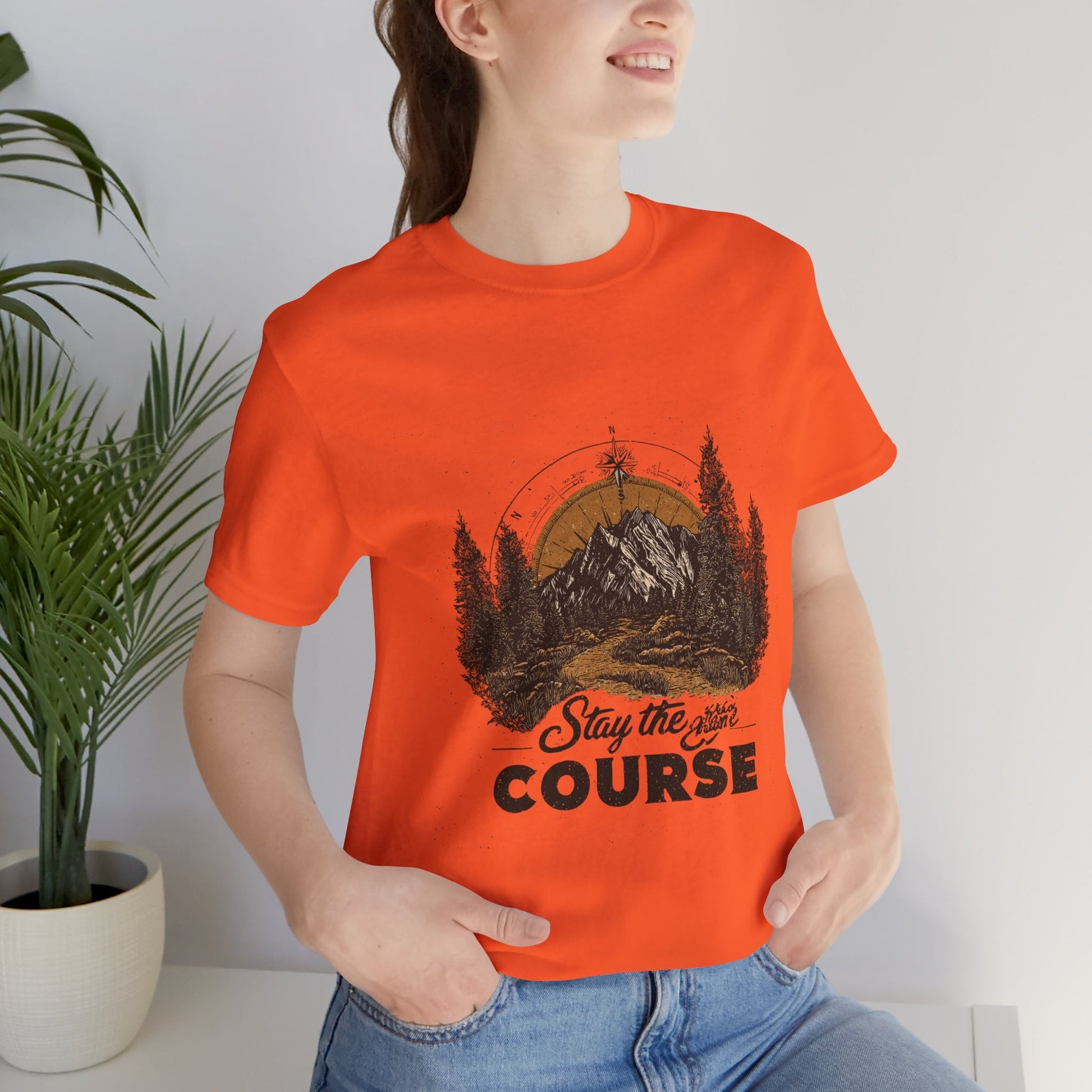 Stay the Course Mountain Tee - Unisex Jersey Short Sleeve Shirt - Peak Inspiration
