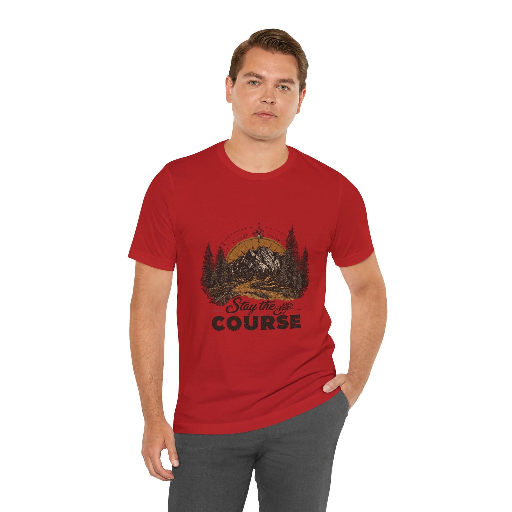 Stay the Course Mountain Tee - Unisex Jersey Short Sleeve Shirt - Peak Inspiration