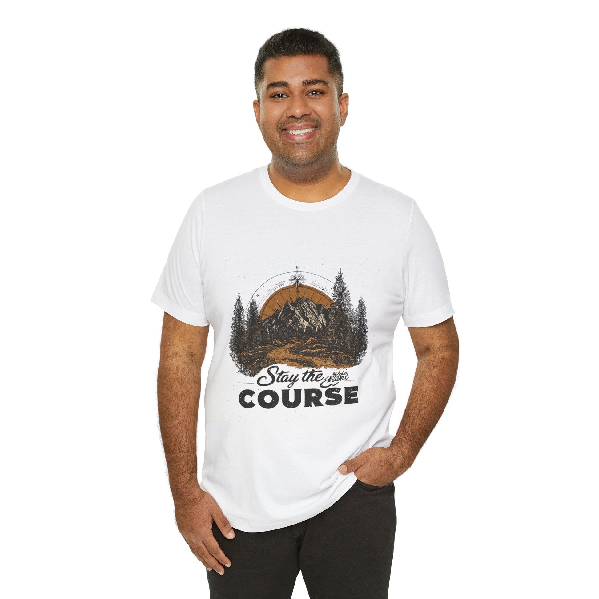 Stay the Course Mountain Tee - Unisex Jersey Short Sleeve Shirt - Peak Inspiration