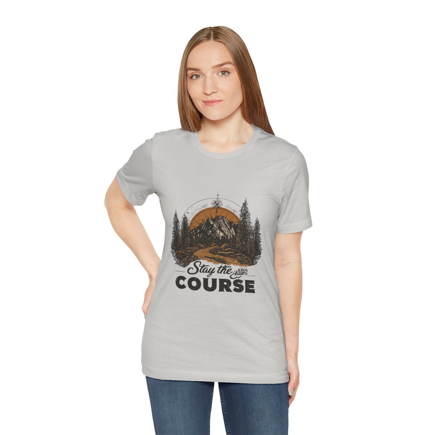 Stay the Course Mountain Tee - Unisex Jersey Short Sleeve Shirt - Peak Inspiration