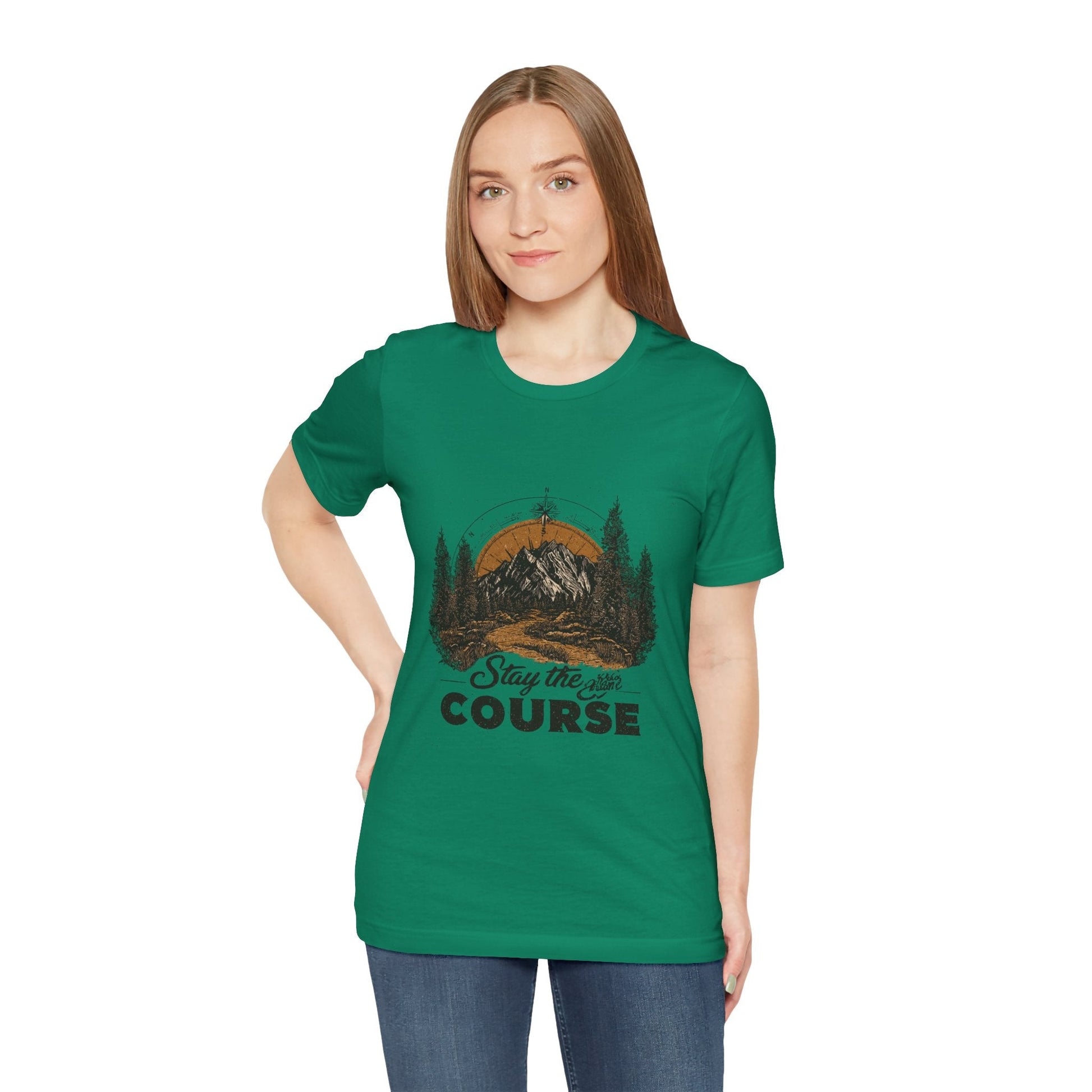 Stay the Course Mountain Tee - Unisex Jersey Short Sleeve Shirt - Peak Inspiration