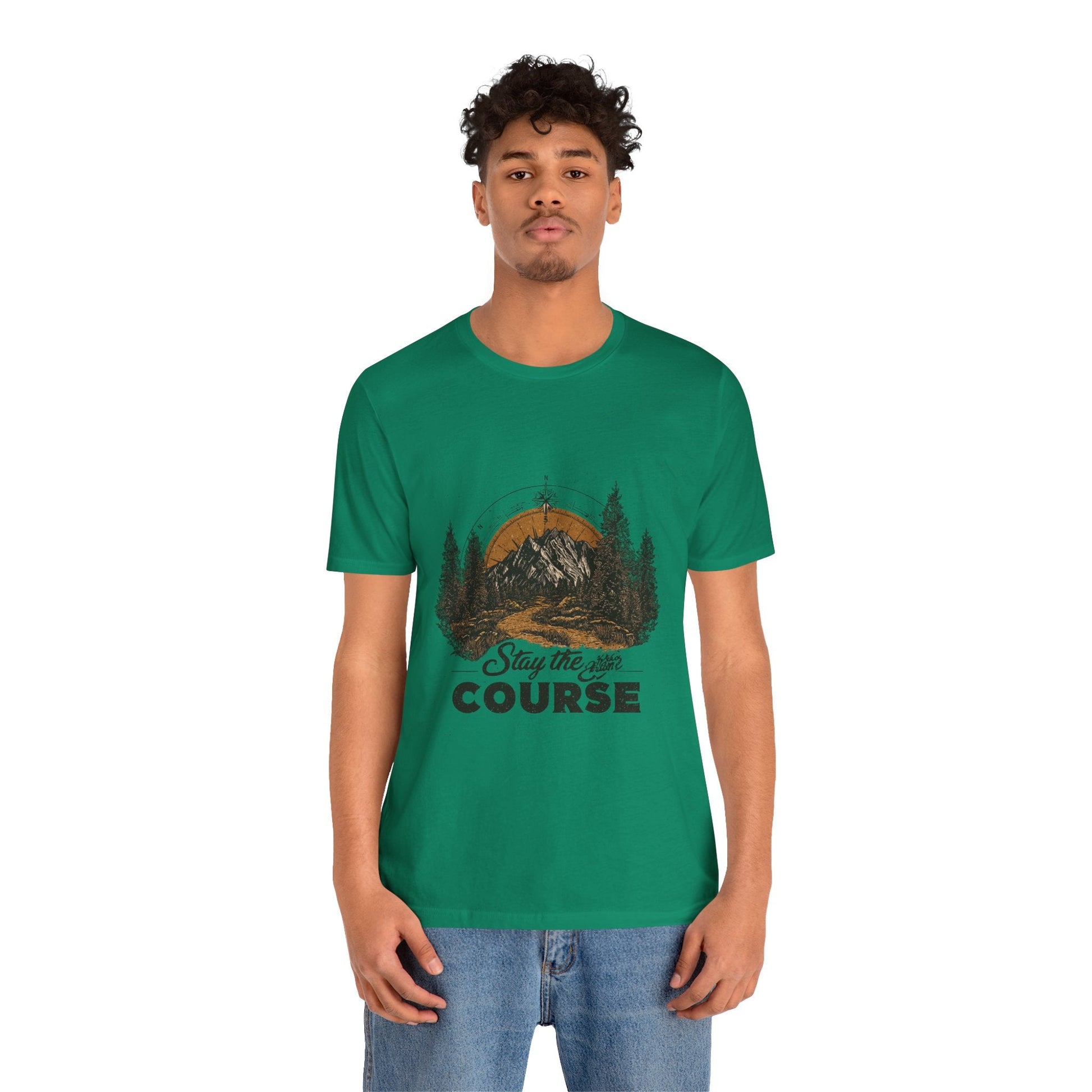 Stay the Course Mountain Tee - Unisex Jersey Short Sleeve Shirt - Peak Inspiration