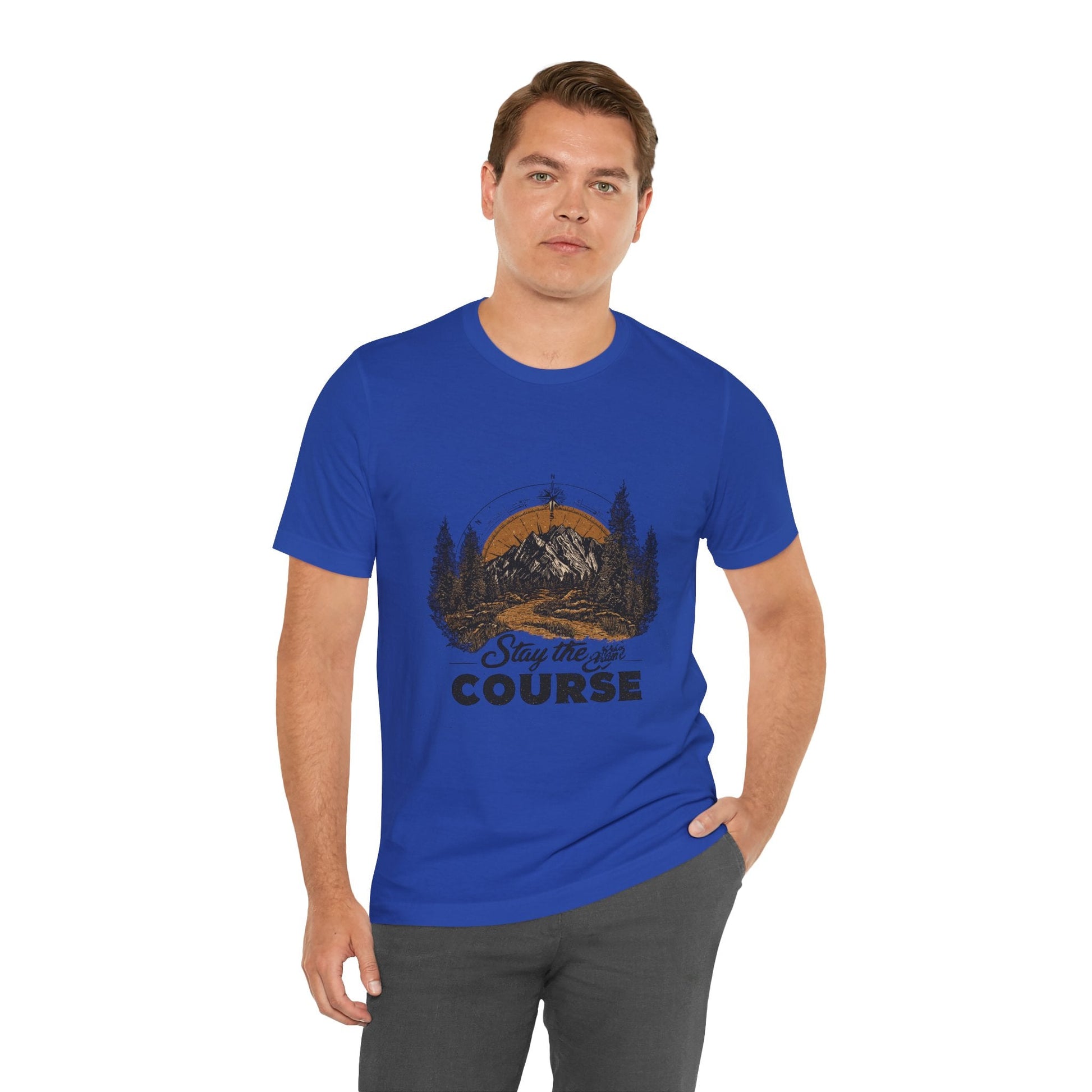 Stay the Course Mountain Tee - Unisex Jersey Short Sleeve Shirt - Peak Inspiration