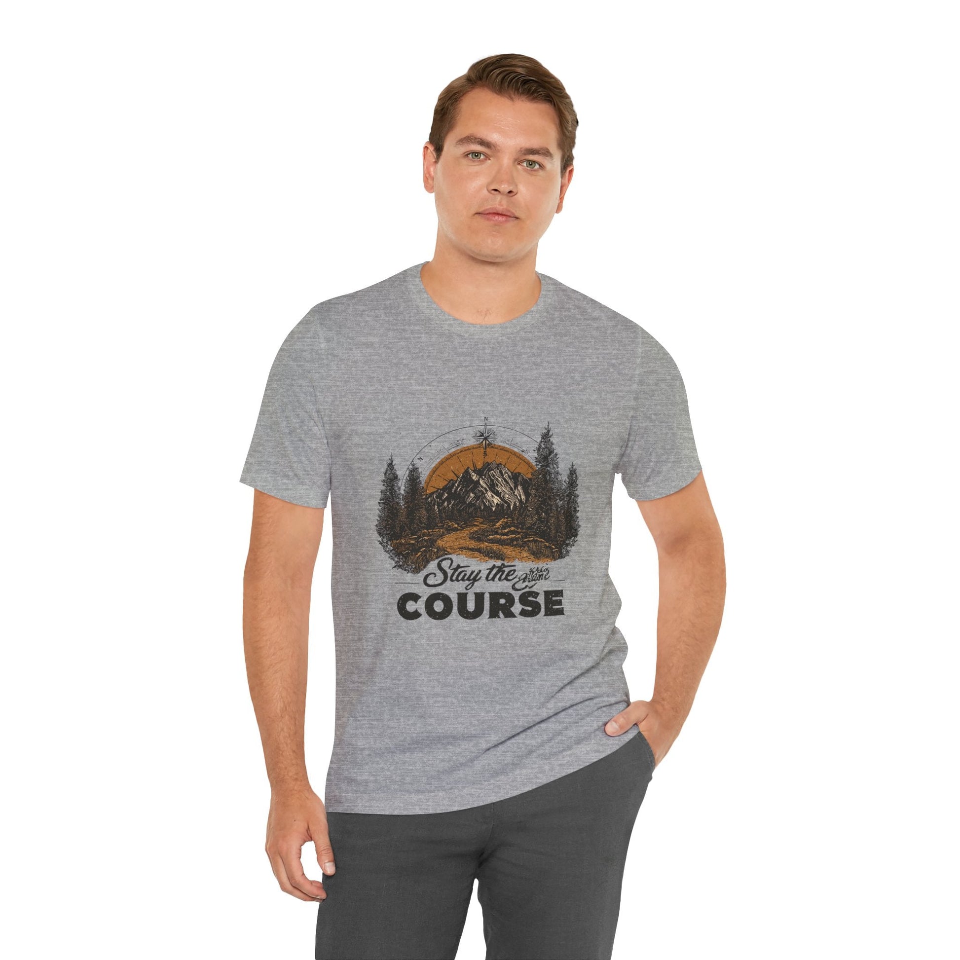 Stay the Course Mountain Tee - Unisex Jersey Short Sleeve Shirt - Peak Inspiration