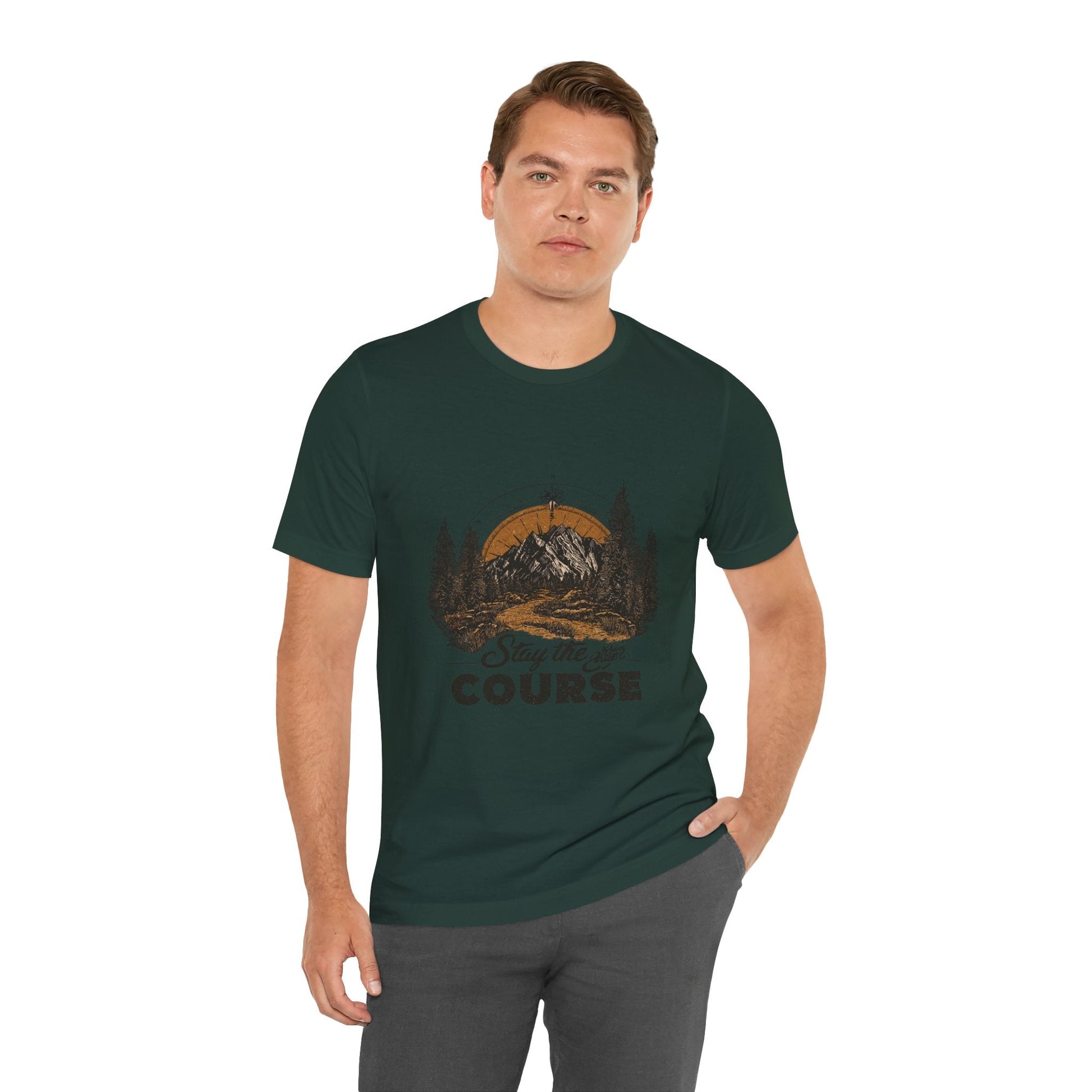 Stay the Course Mountain Tee - Unisex Jersey Short Sleeve Shirt - Peak Inspiration