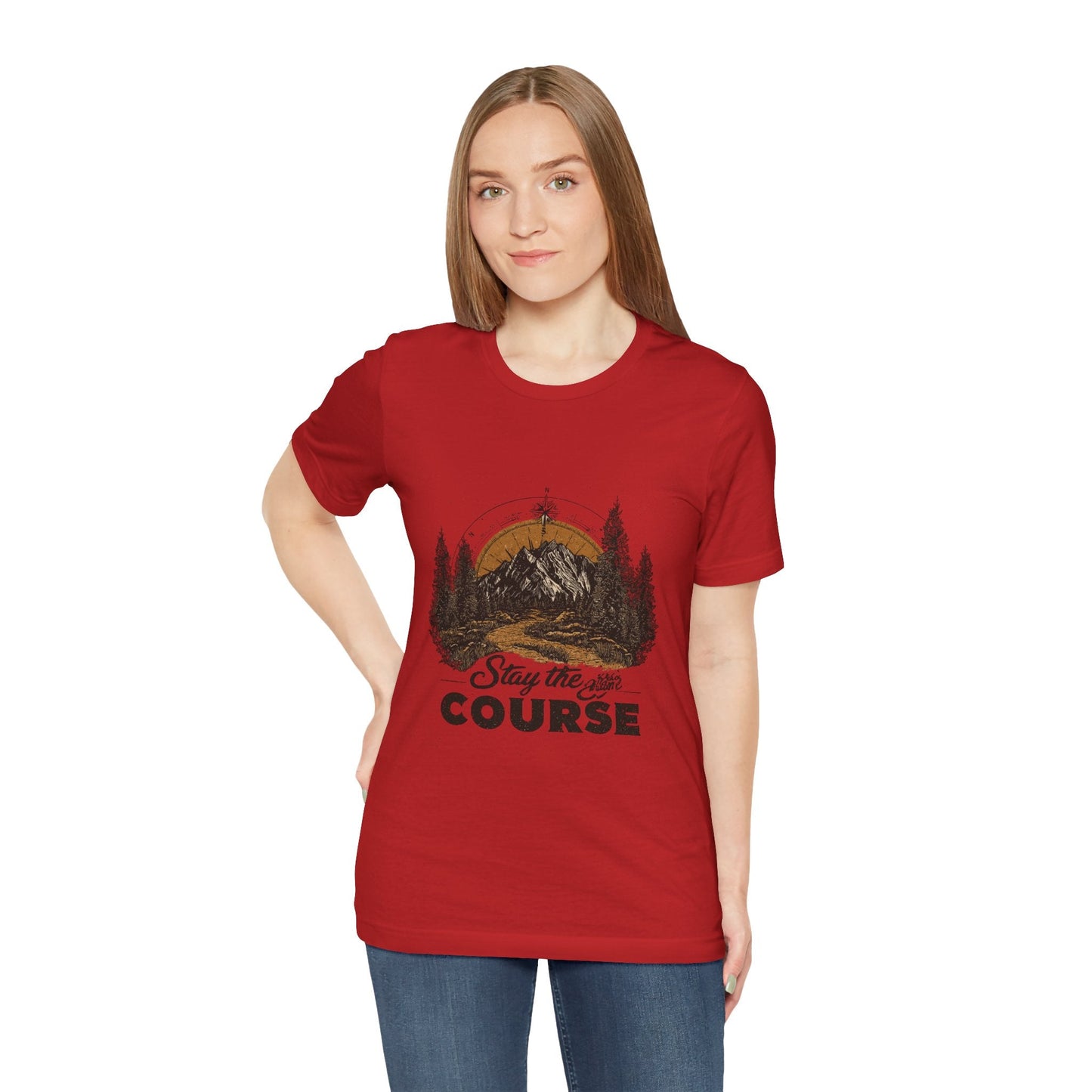 Stay the Course Mountain Tee - Unisex Jersey Short Sleeve Shirt - Peak Inspiration