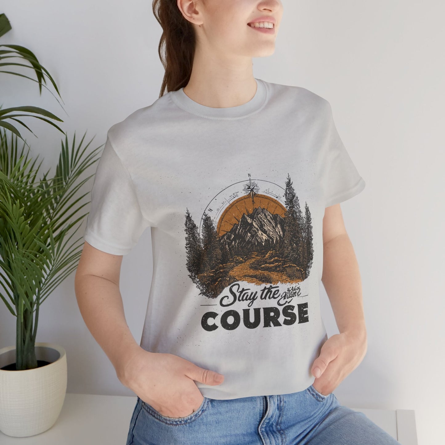 Stay the Course Mountain Tee - Unisex Jersey Short Sleeve Shirt - Peak Inspiration