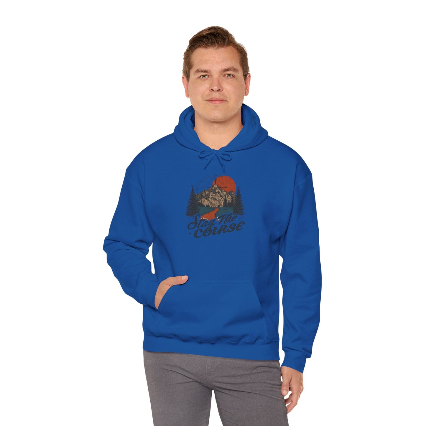 Stay The Course Unisex Hooded Sweatshirt - Cozy Outdoorsy Apparel - Peak Inspiration