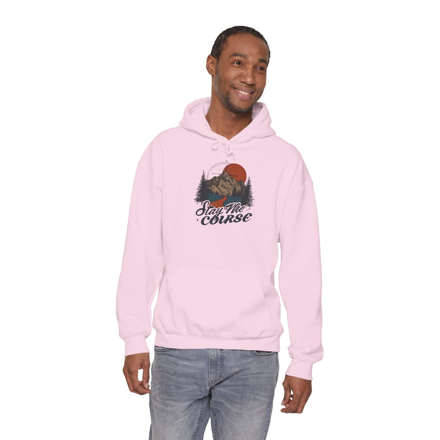 Stay The Course Unisex Hooded Sweatshirt - Cozy Outdoorsy Apparel - Peak Inspiration