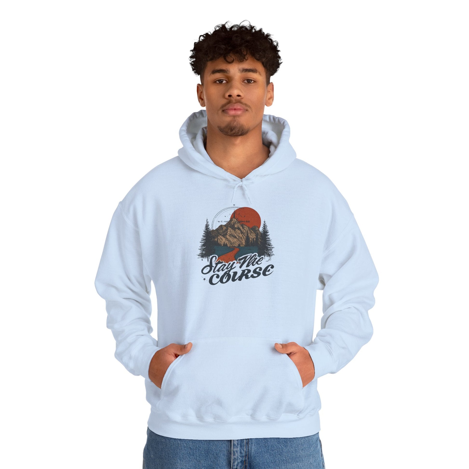 Stay The Course Unisex Hooded Sweatshirt - Cozy Outdoorsy Apparel - Peak Inspiration