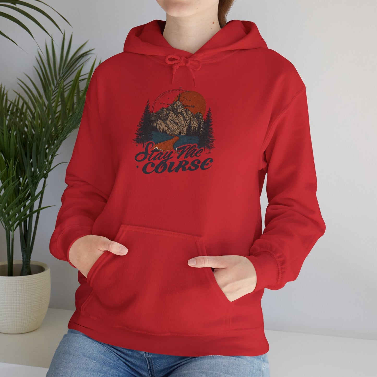 Stay The Course Unisex Hooded Sweatshirt - Cozy Outdoorsy Apparel - Peak Inspiration