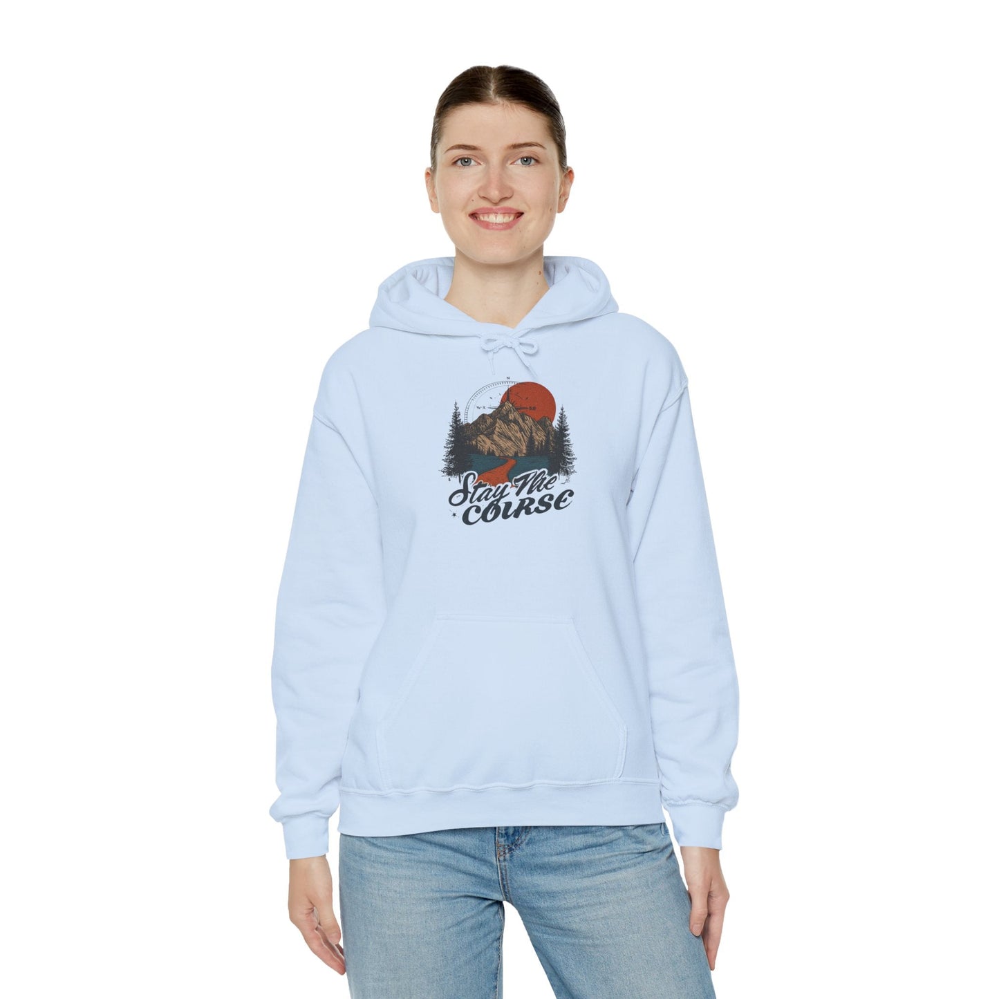 Stay The Course Unisex Hooded Sweatshirt - Cozy Outdoorsy Apparel - Peak Inspiration