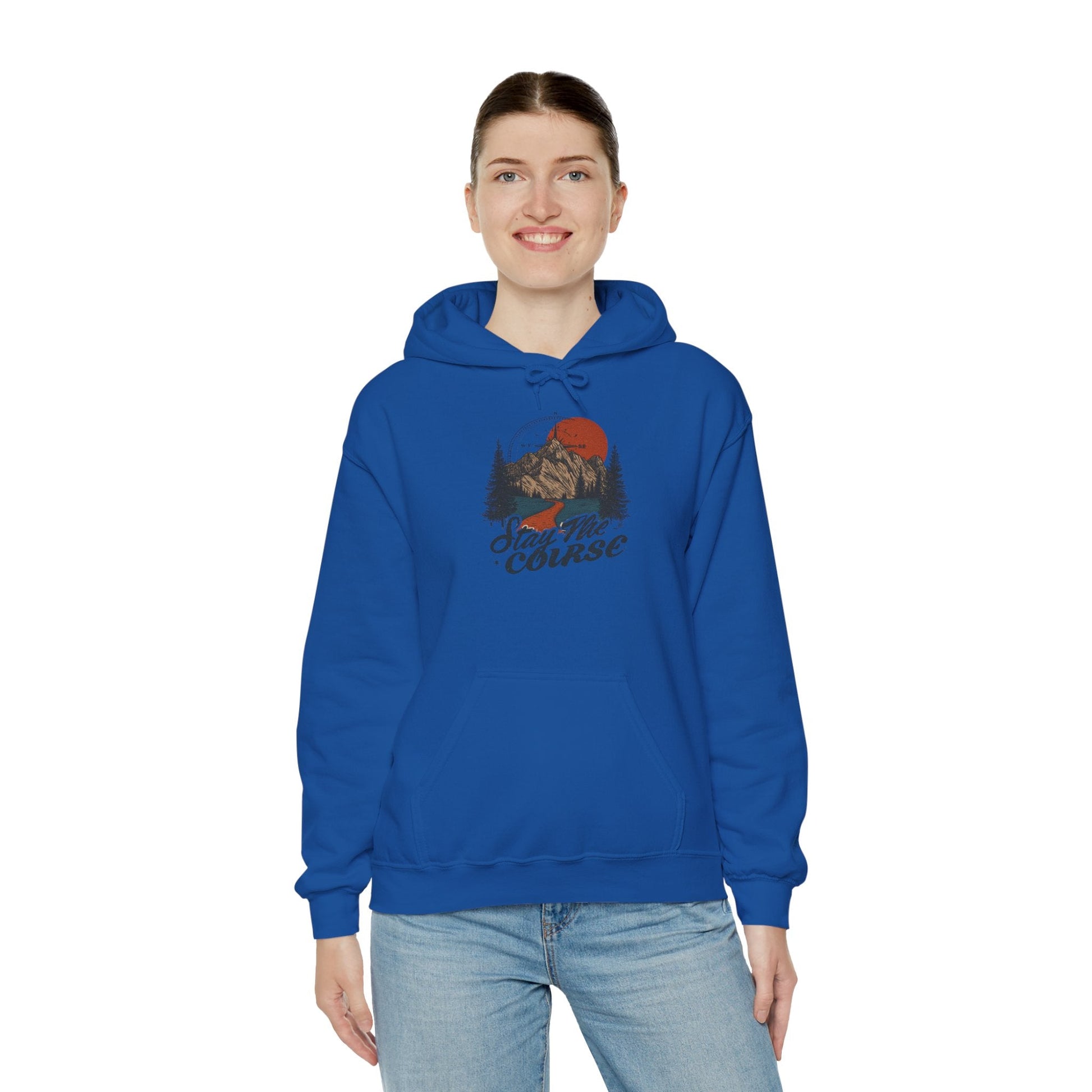 Stay The Course Unisex Hooded Sweatshirt - Cozy Outdoorsy Apparel - Peak Inspiration