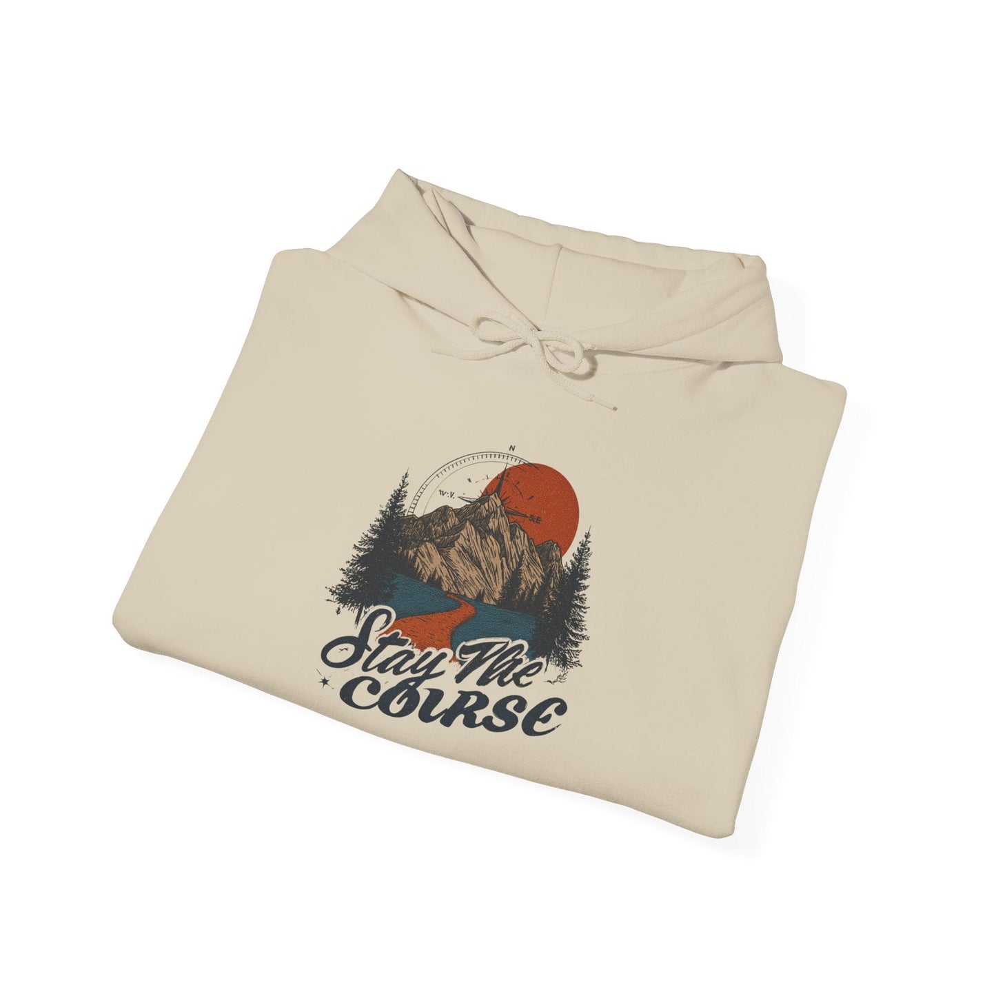 Stay The Course Unisex Hooded Sweatshirt - Cozy Outdoorsy Apparel - Peak Inspiration