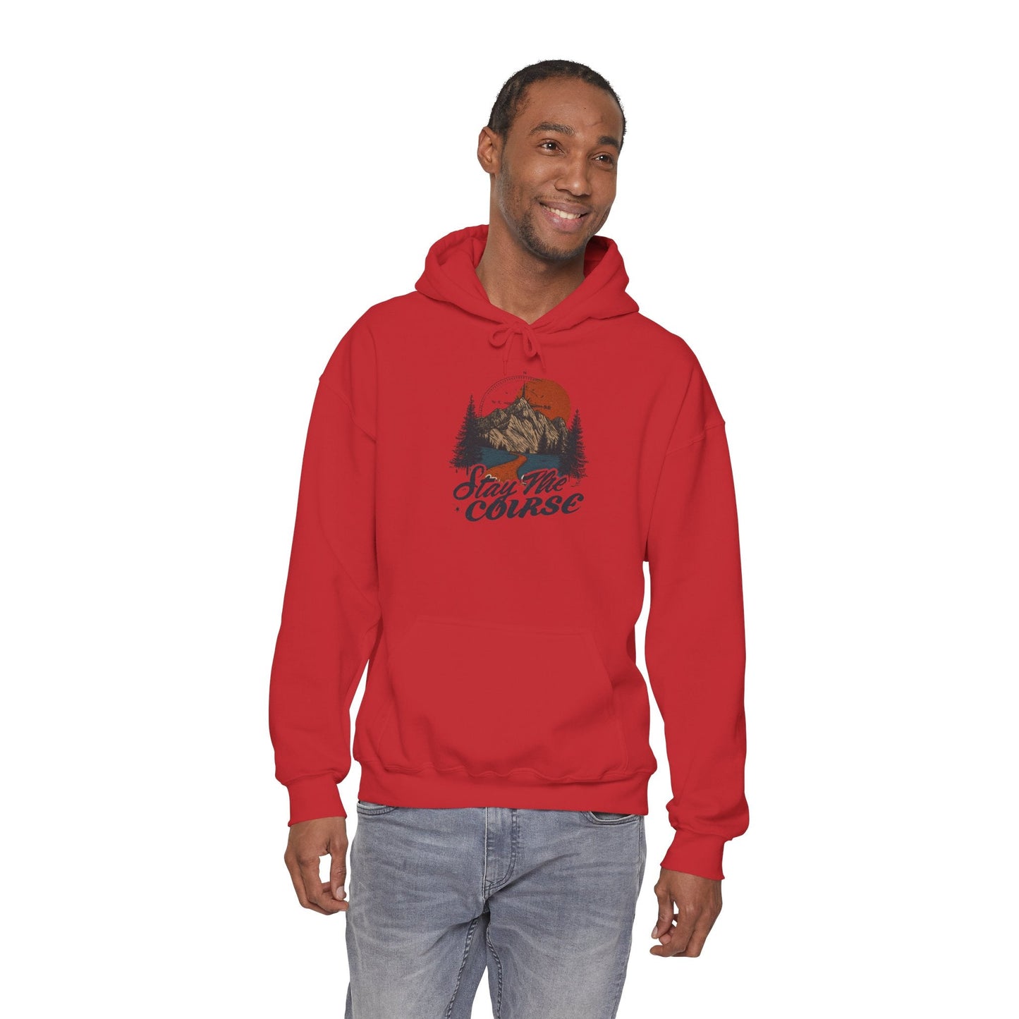 Stay The Course Unisex Hooded Sweatshirt - Cozy Outdoorsy Apparel - Peak Inspiration