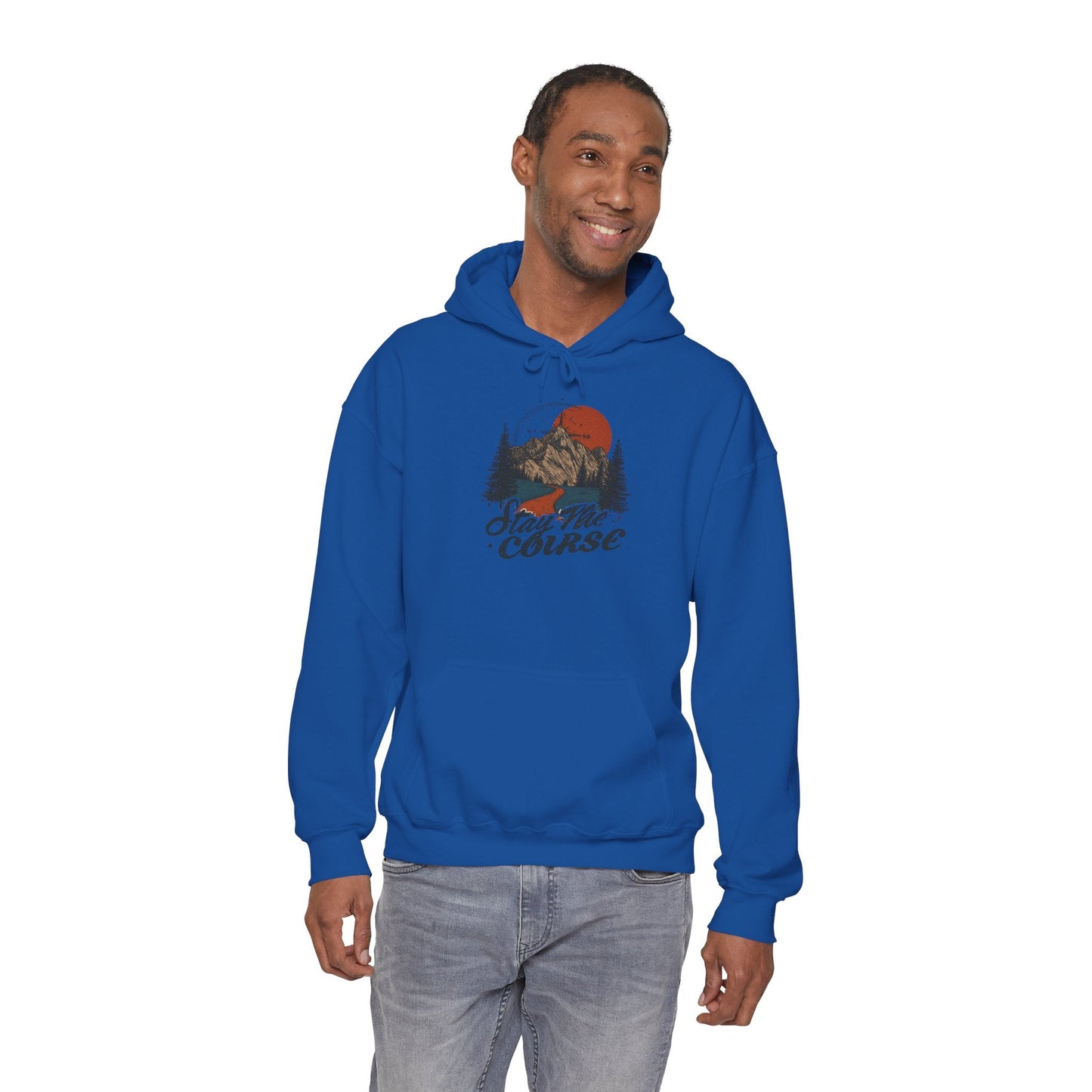 Stay The Course Unisex Hooded Sweatshirt - Cozy Outdoorsy Apparel - Peak Inspiration