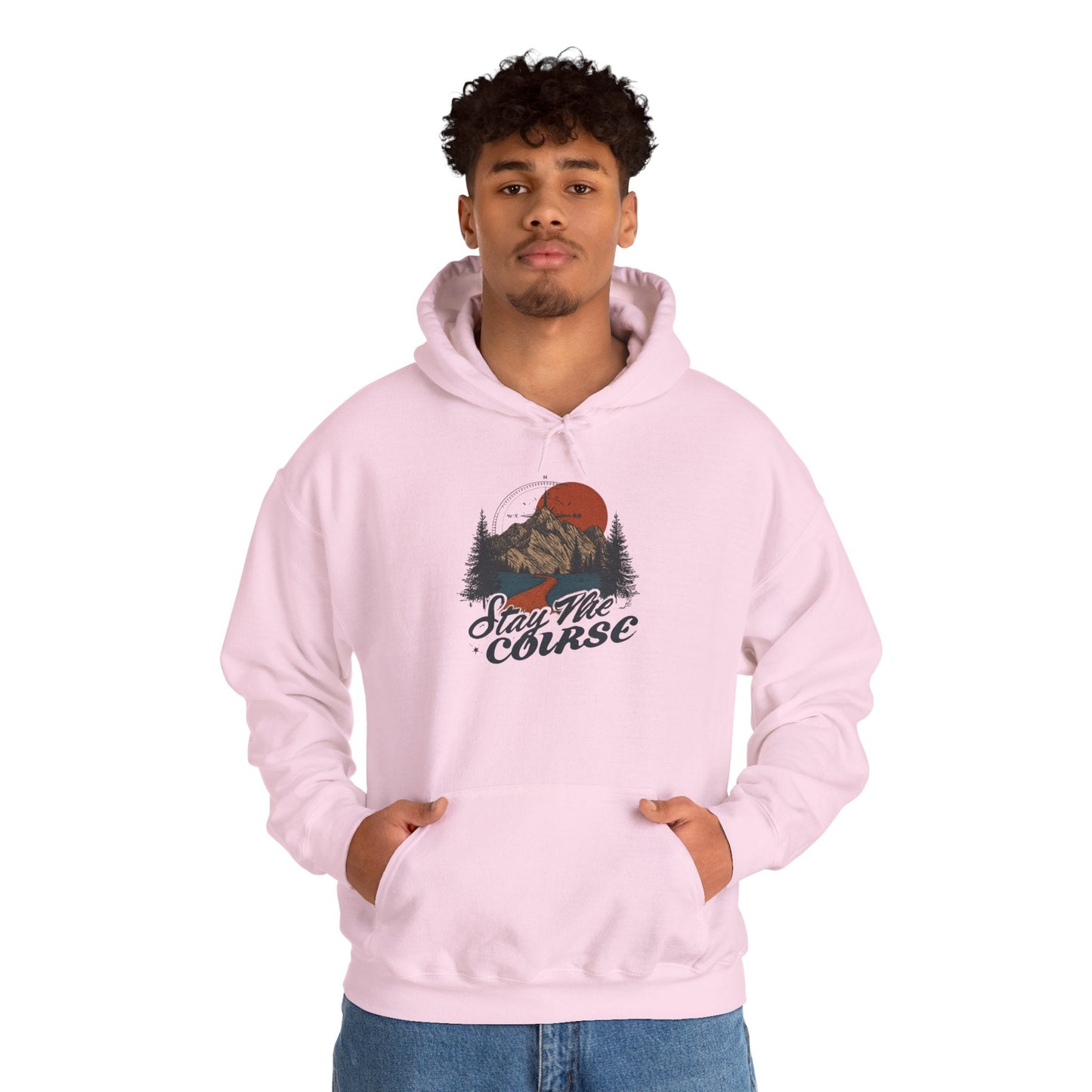 Stay The Course Unisex Hooded Sweatshirt - Cozy Outdoorsy Apparel - Peak Inspiration