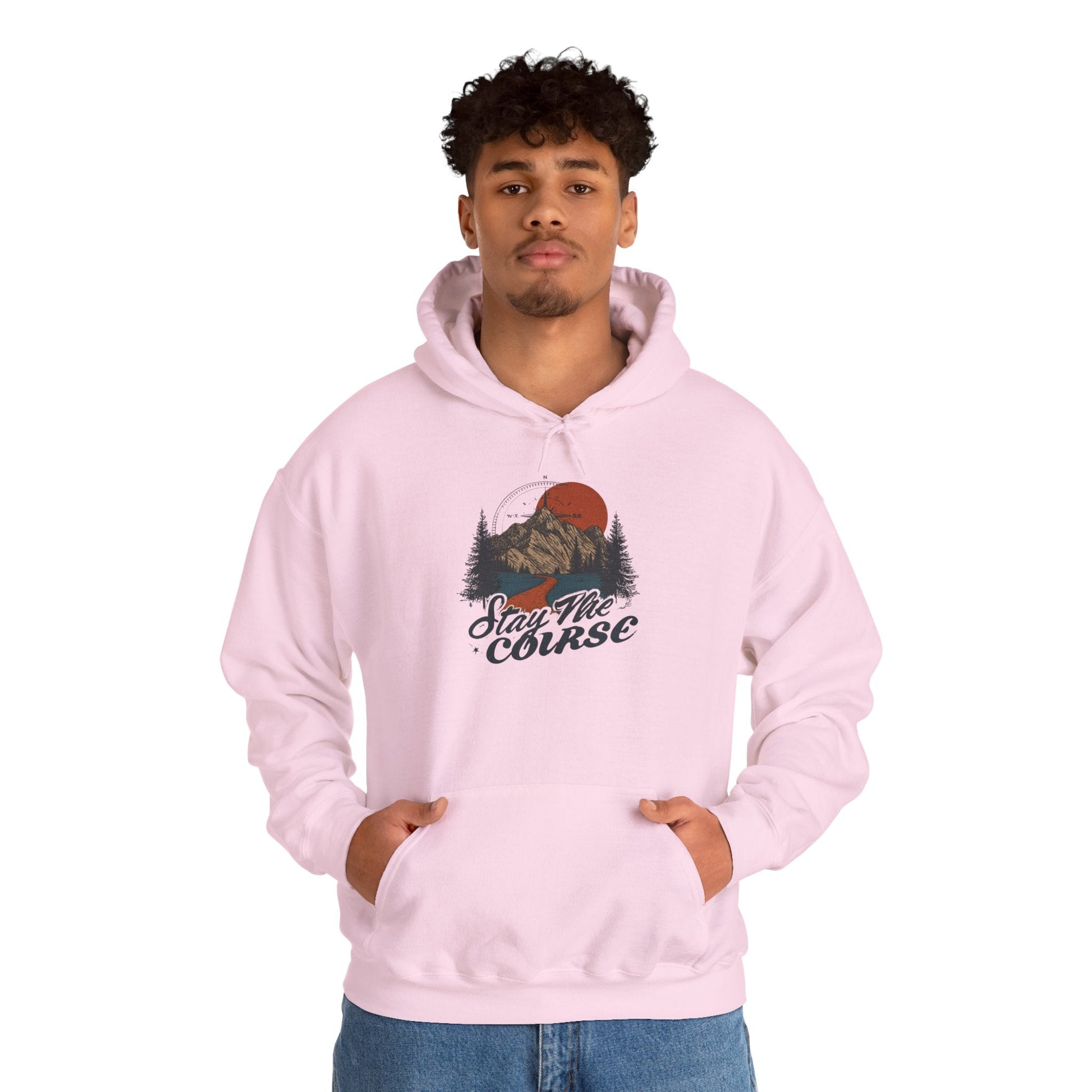 Stay The Course Unisex Hooded Sweatshirt - Cozy Outdoorsy Apparel - Peak Inspiration