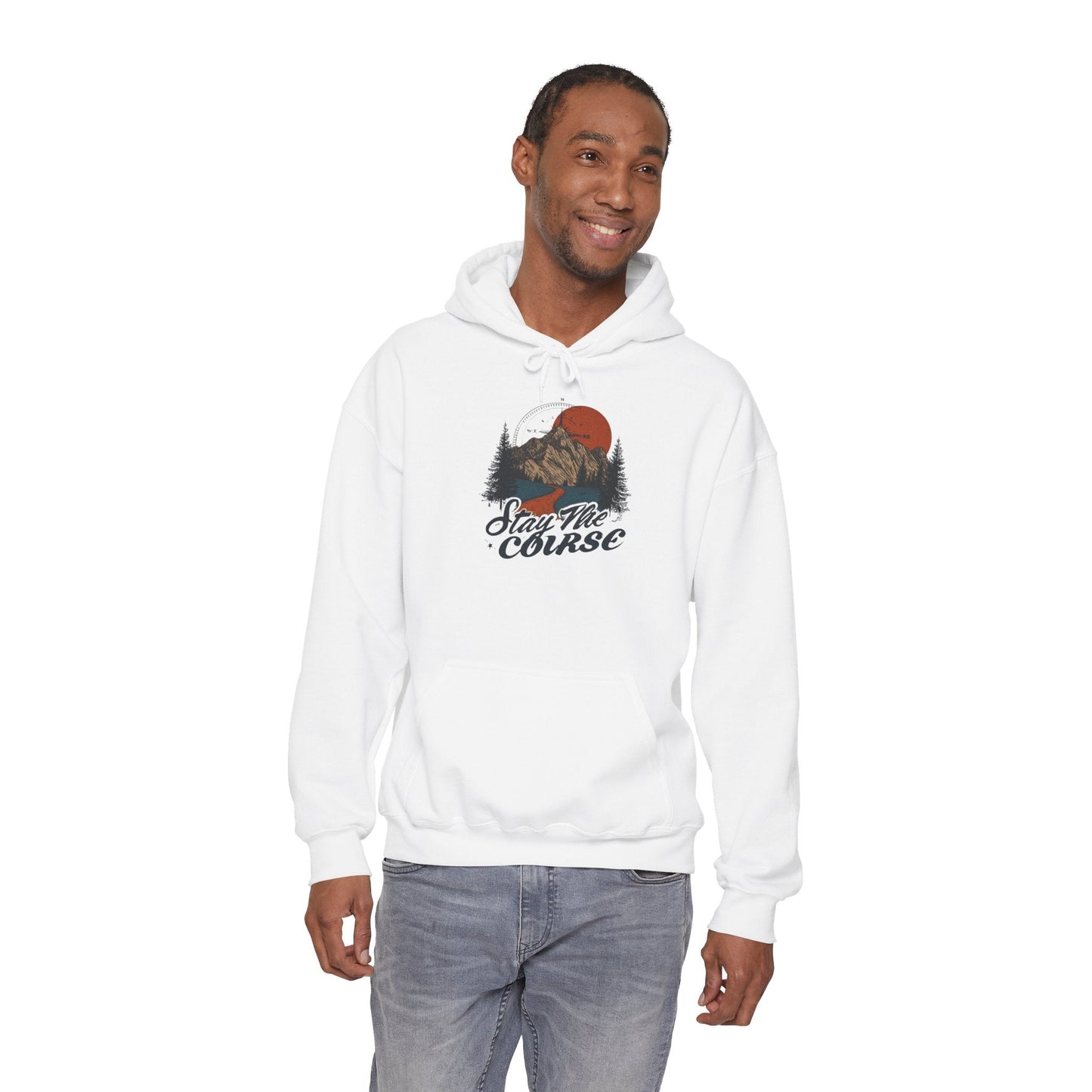 Stay The Course Unisex Hooded Sweatshirt - Cozy Outdoorsy Apparel - Peak Inspiration