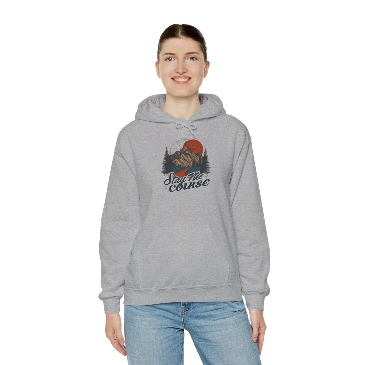 Stay The Course Unisex Hooded Sweatshirt - Cozy Outdoorsy Apparel - Peak Inspiration