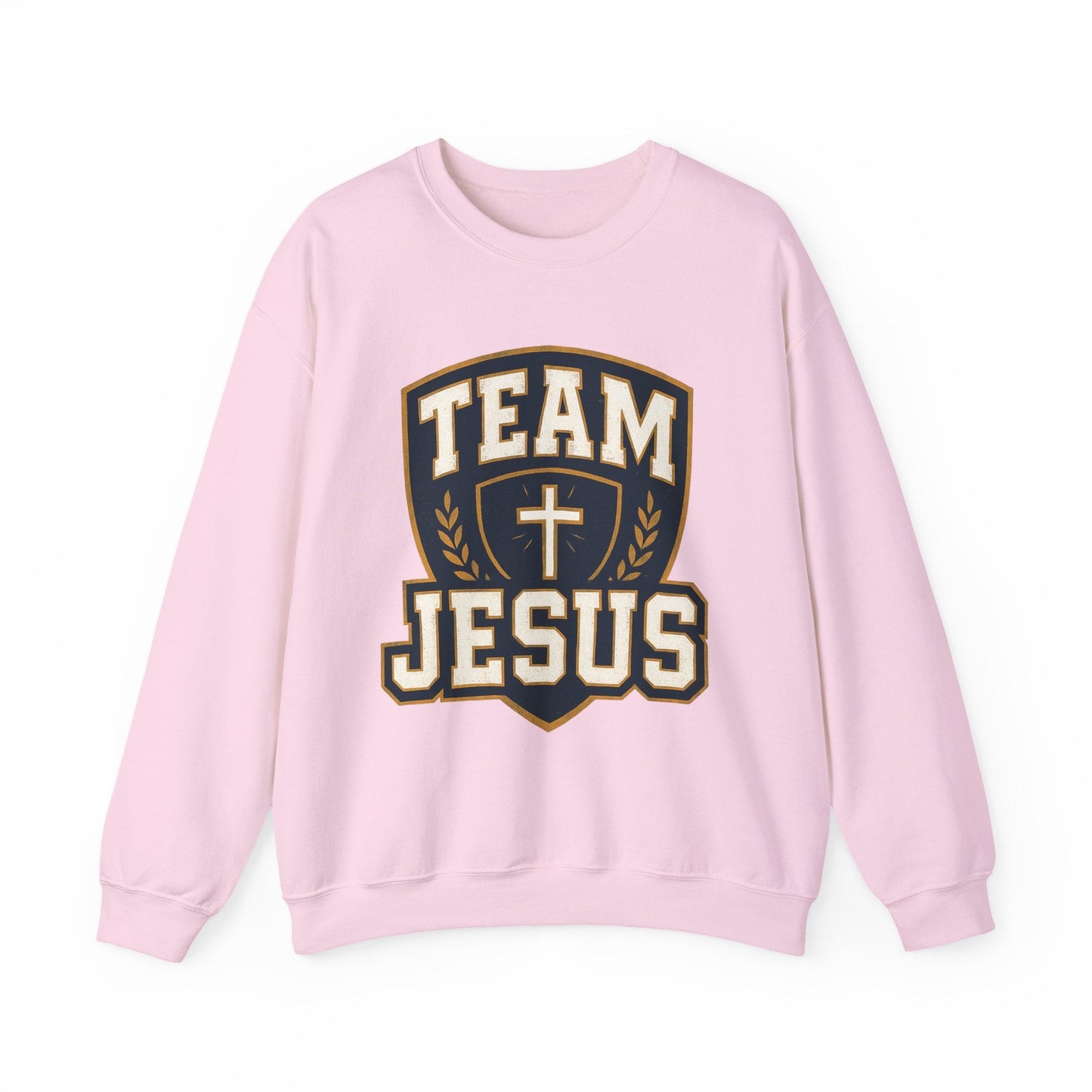 Team Jesus Shield Sweatshirt — Christian Faith Crewneck - Peak Inspiration
