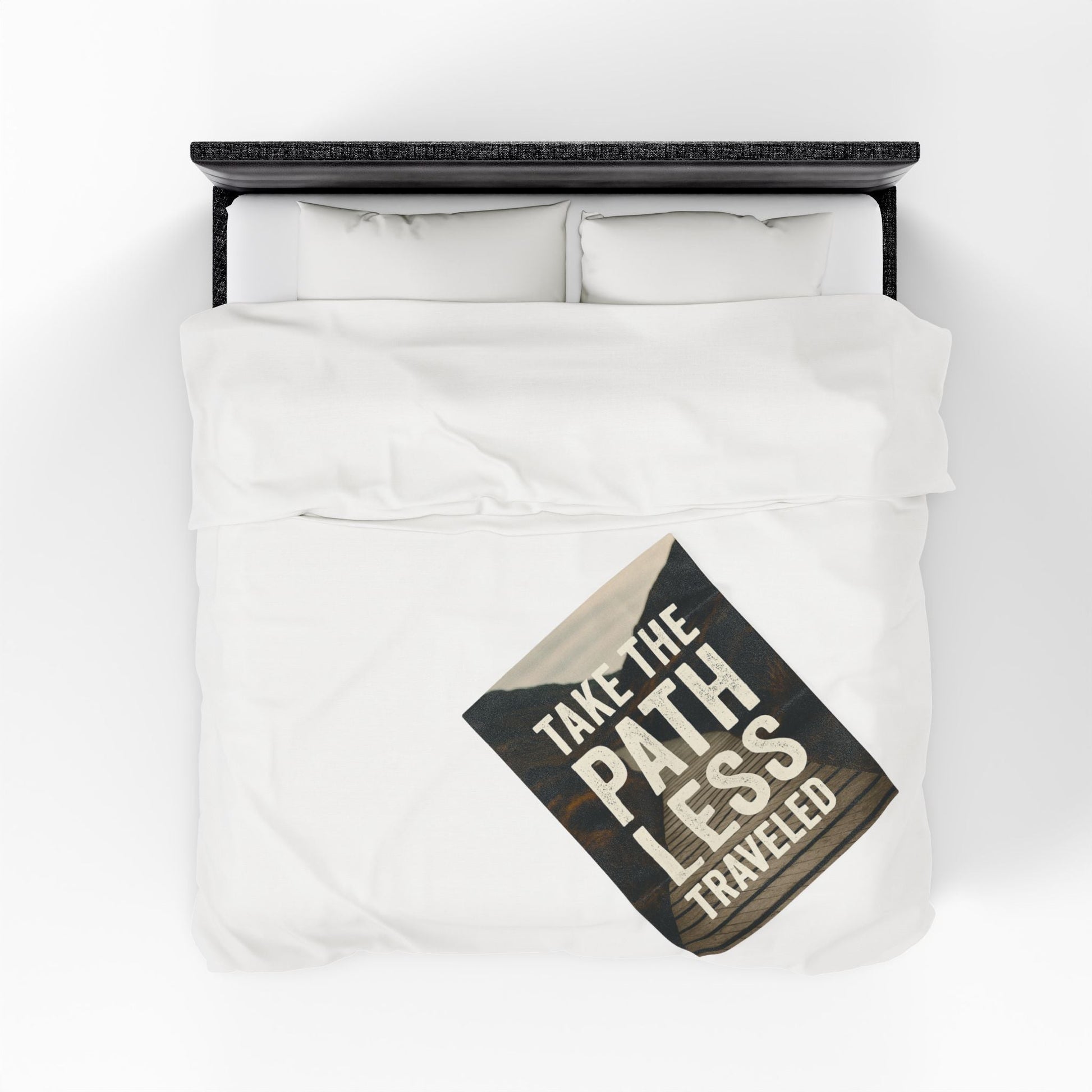 Velveteen Plush Blanket - "Take the Path Less Traveled" - Peak Inspiration
