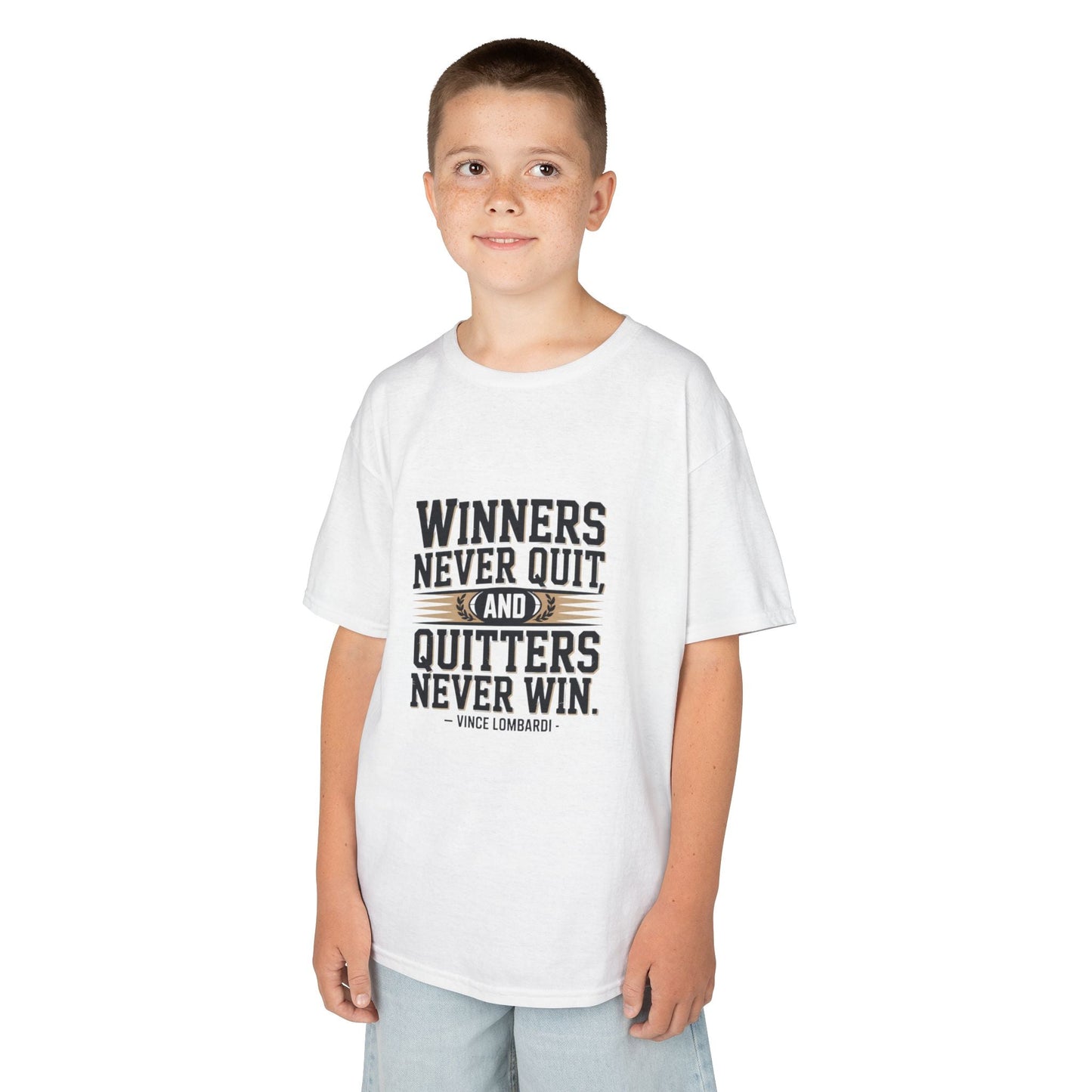 Winners Never Quit Kids Tee - Peak Inspiration