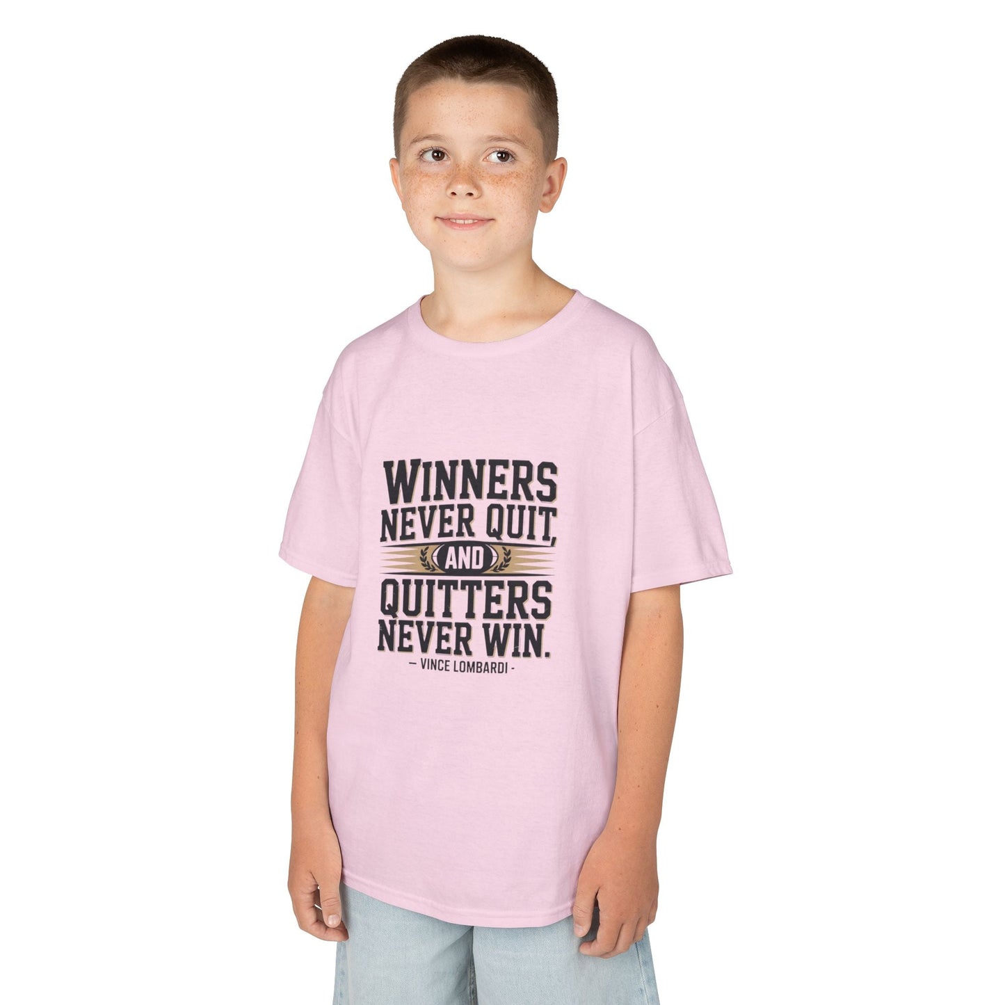 Winners Never Quit Kids Tee - Peak Inspiration