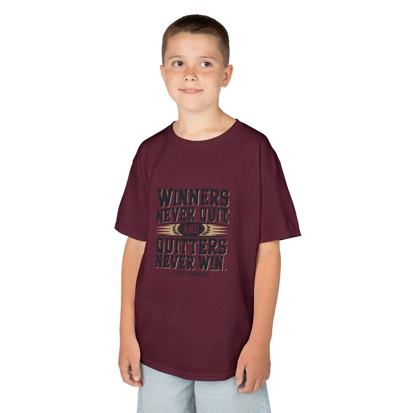 Winners Never Quit Kids Tee - Peak Inspiration