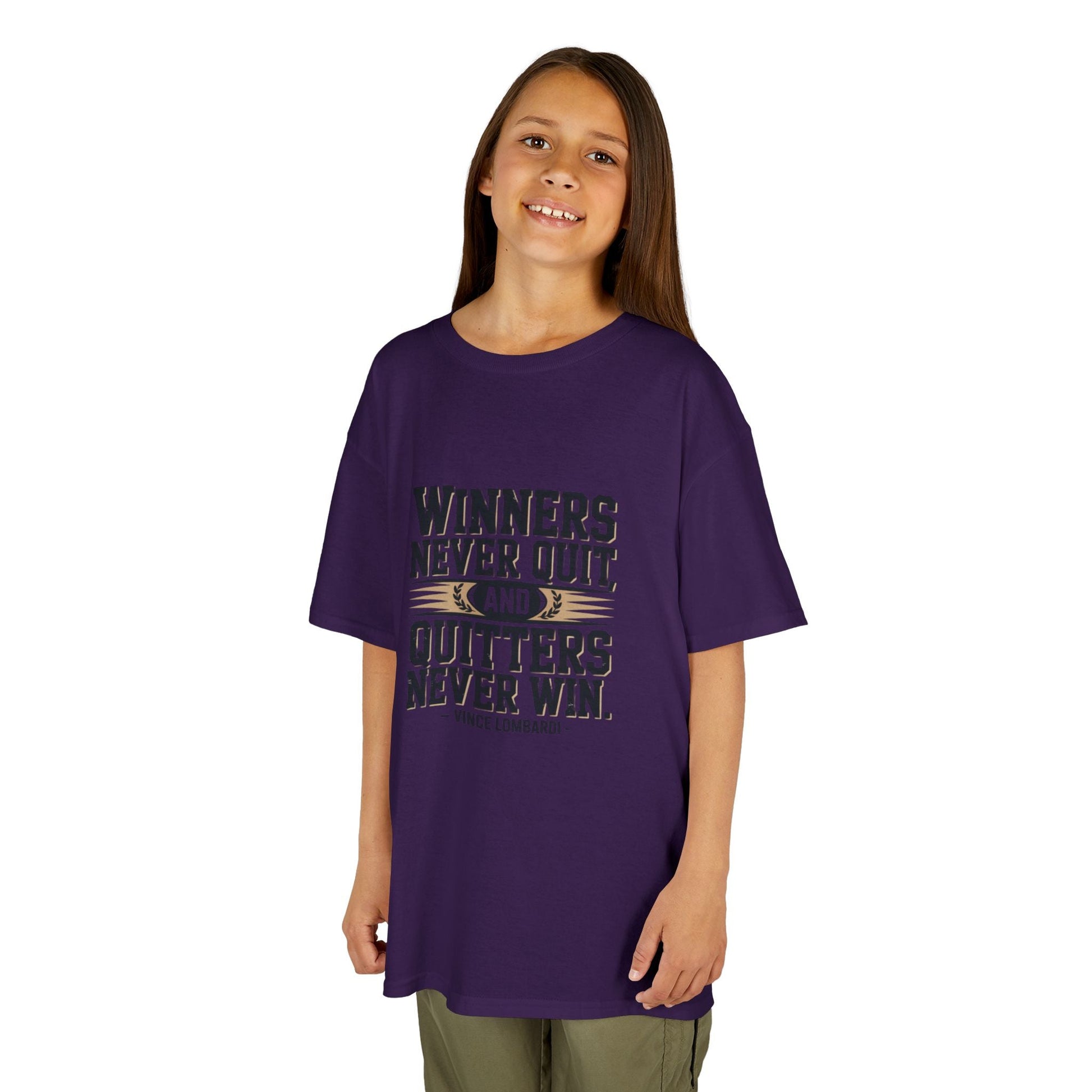 Winners Never Quit Kids Tee - Peak Inspiration
