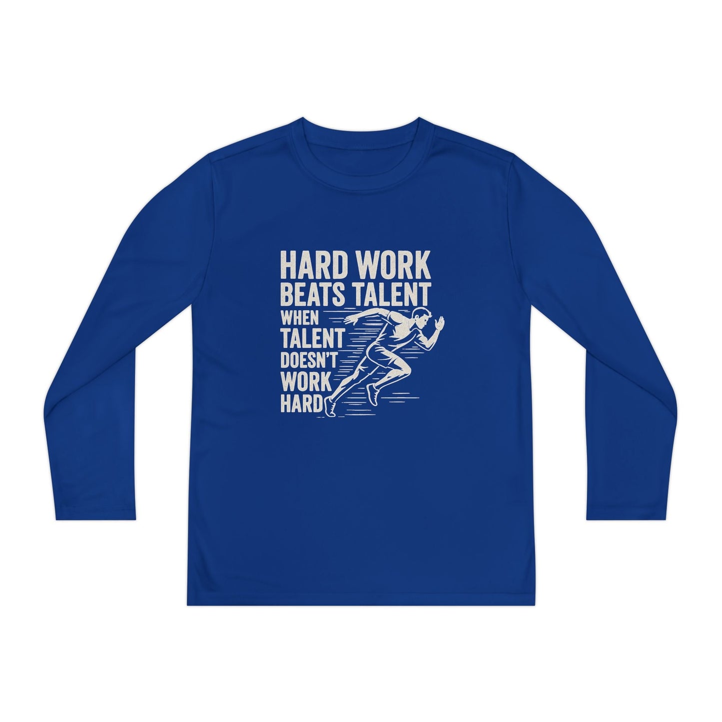 Youth Long Sleeve Tee - 'Hard Work Beats Talent' Motivational Shirt - Peak Inspiration
